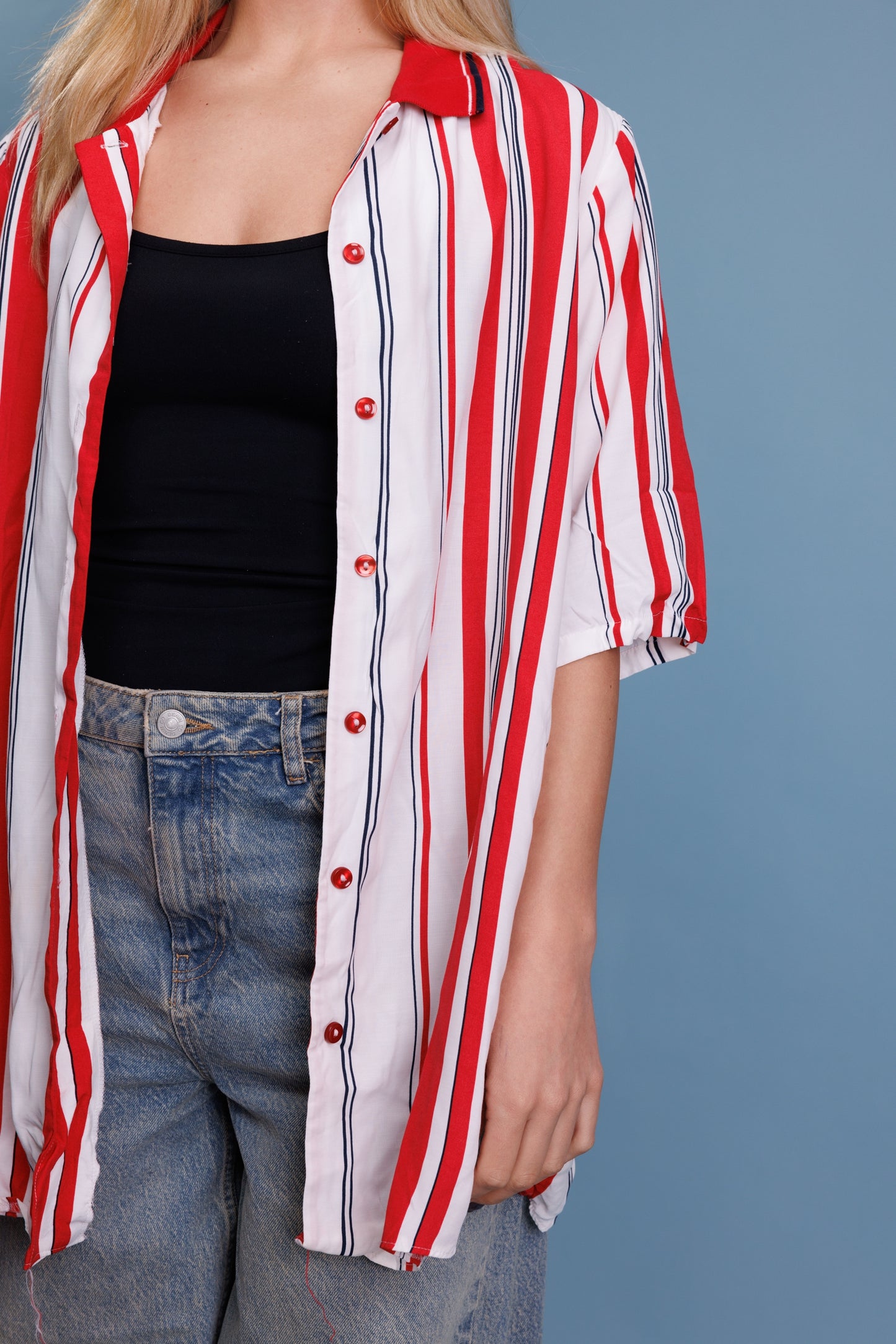 80’s Ula Jonson Striped Blouse XL