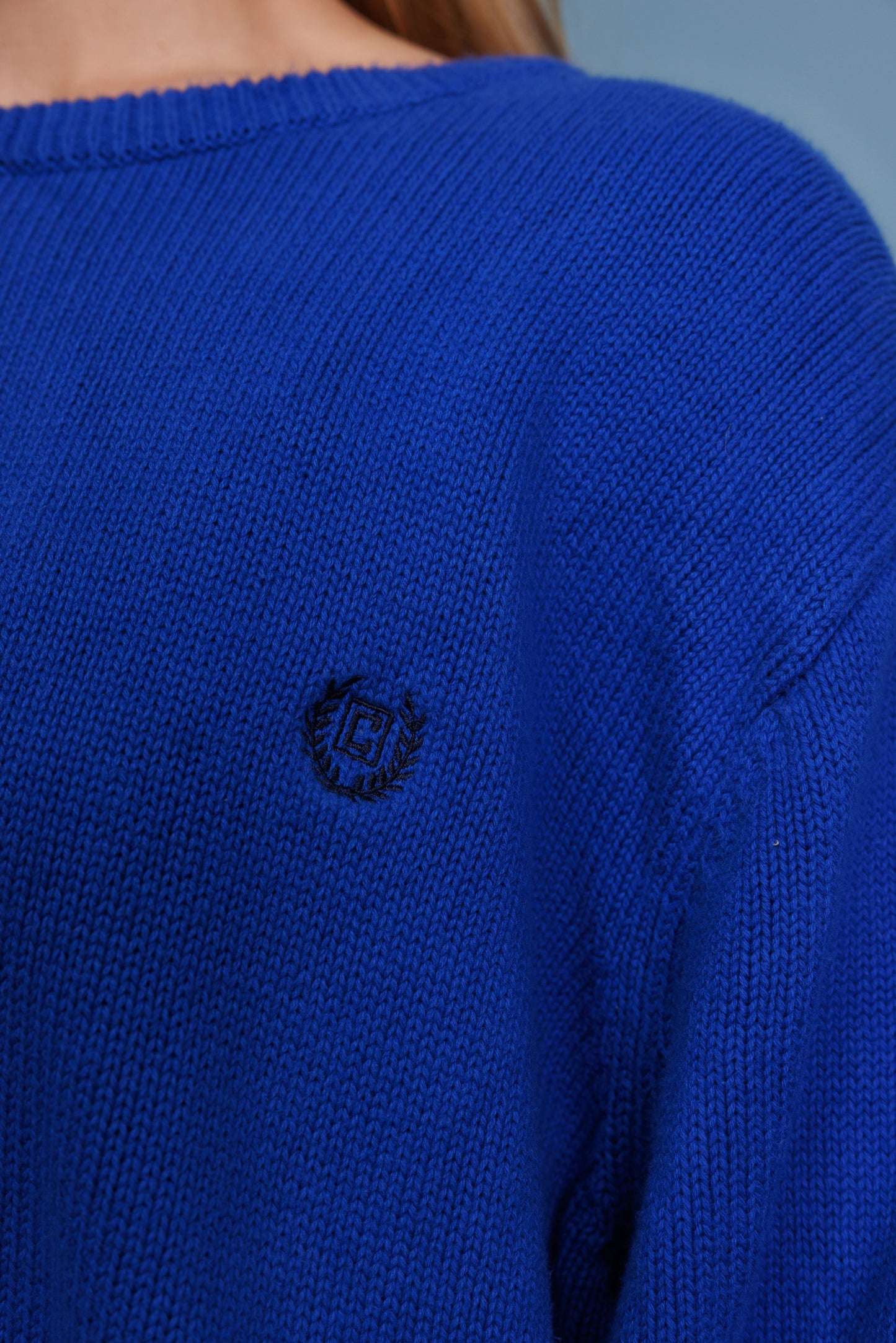 90’s Chaps Electric Blue Cotton Knit Jumper L