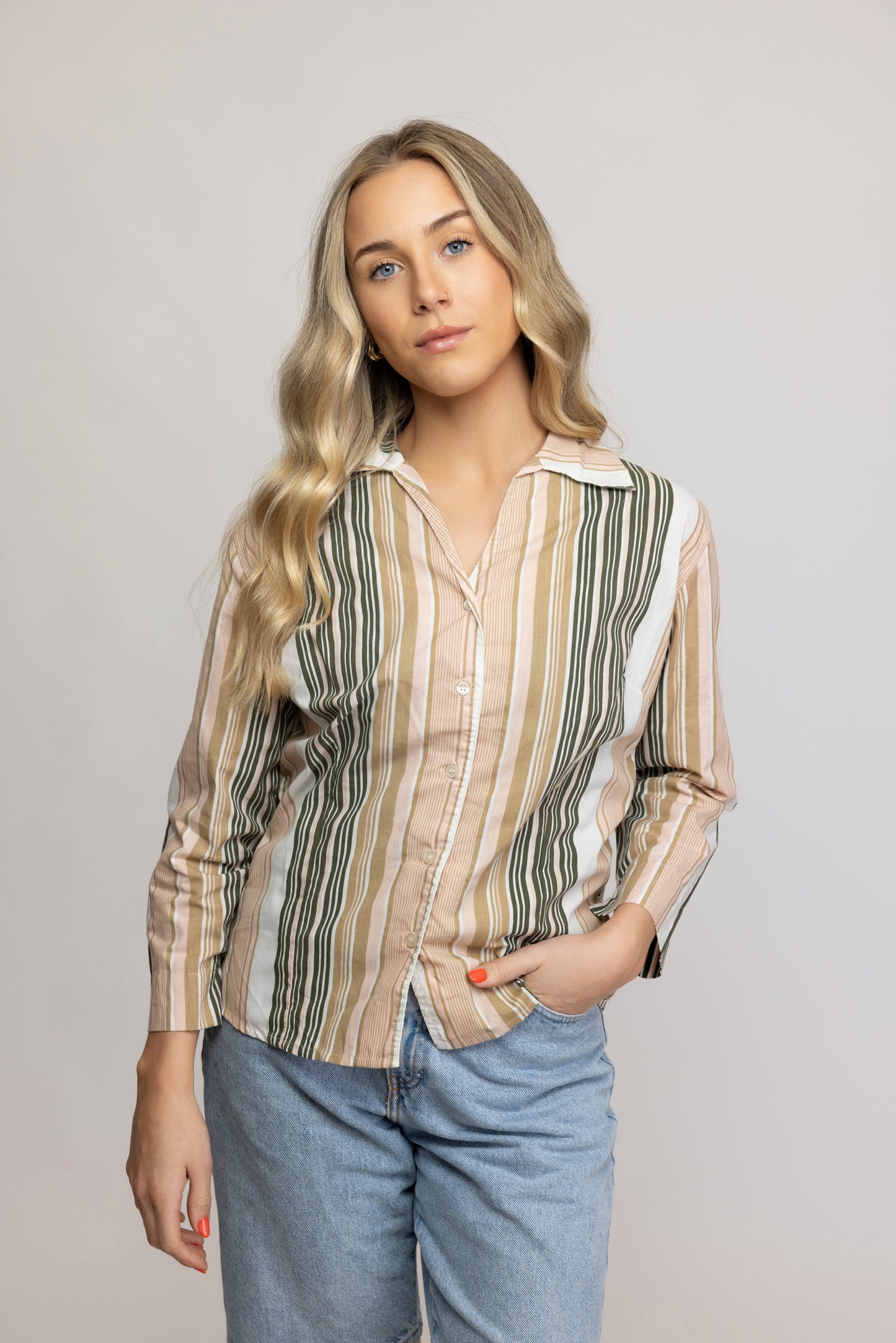 70's Striped Shirt S/M
