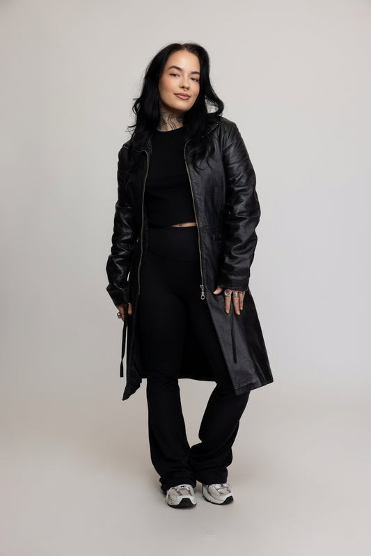 70's Long Leather Jacket XS/S