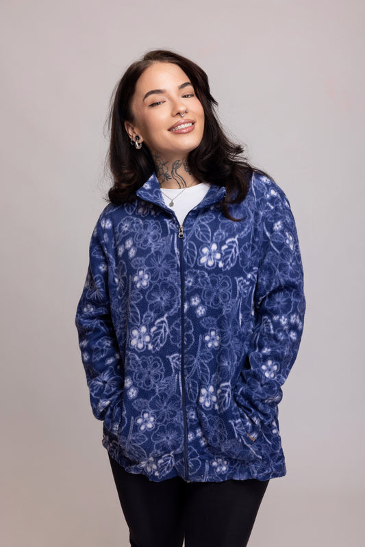 90's Floral Fleece M