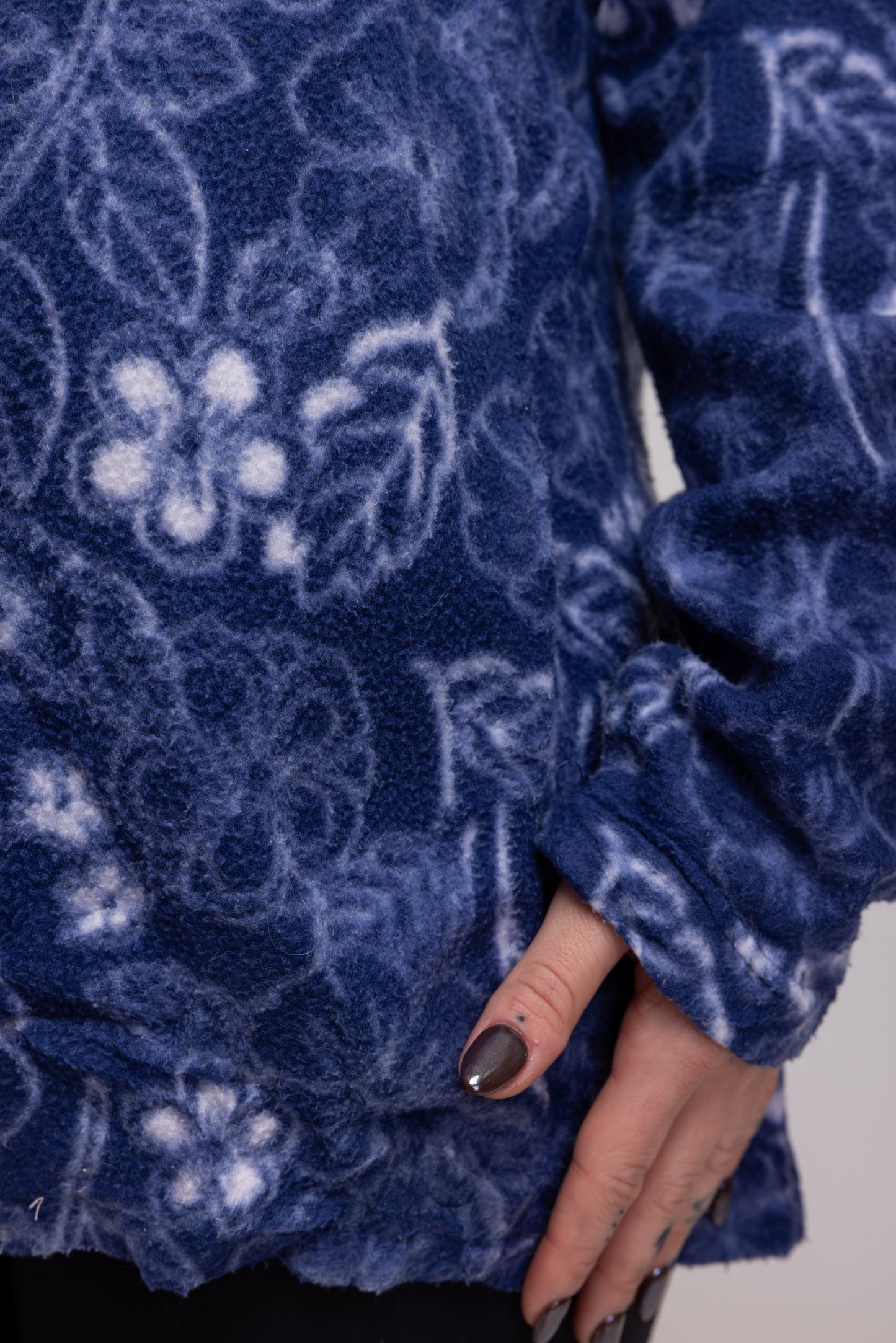 90's Floral Fleece M