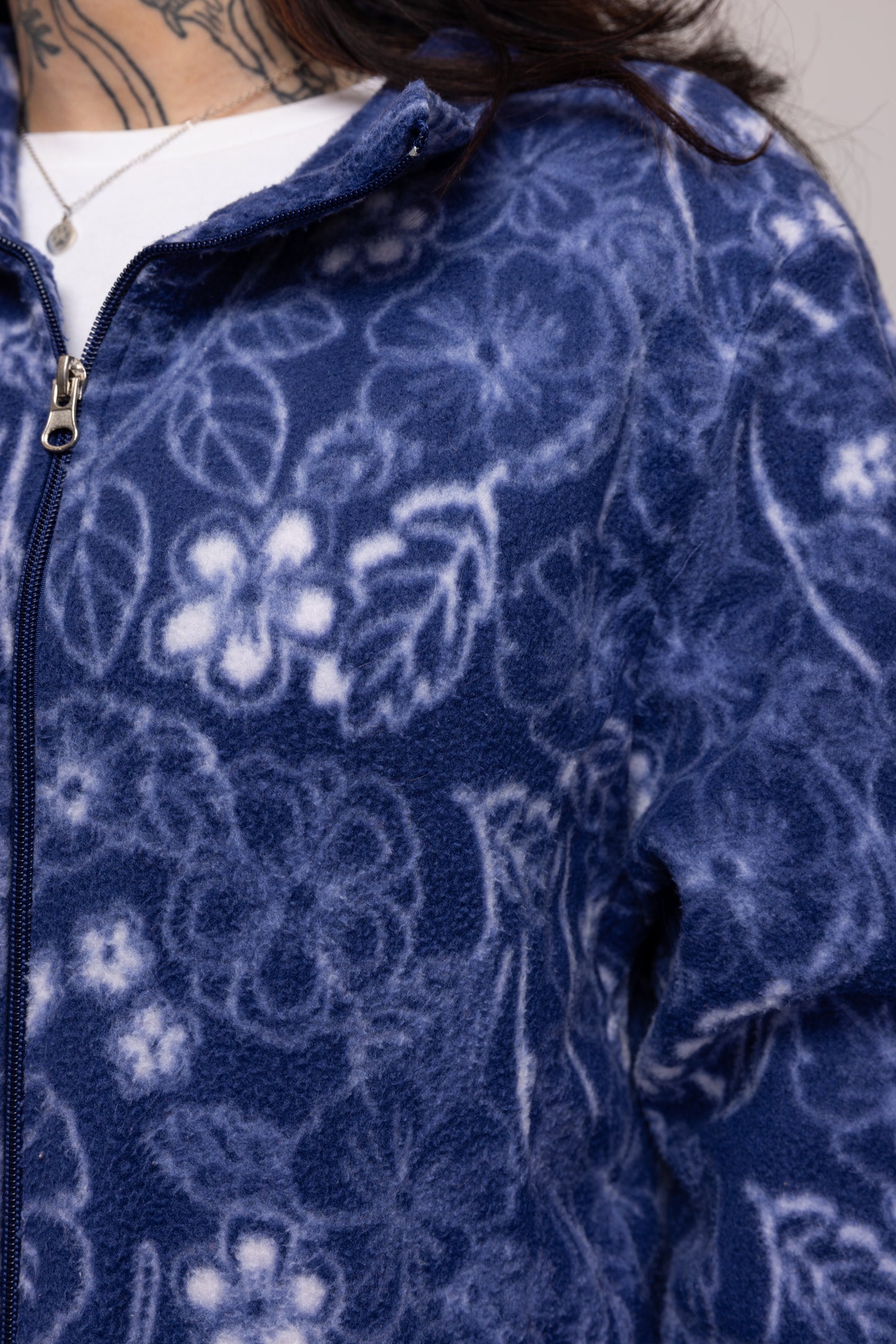 90's Floral Fleece M