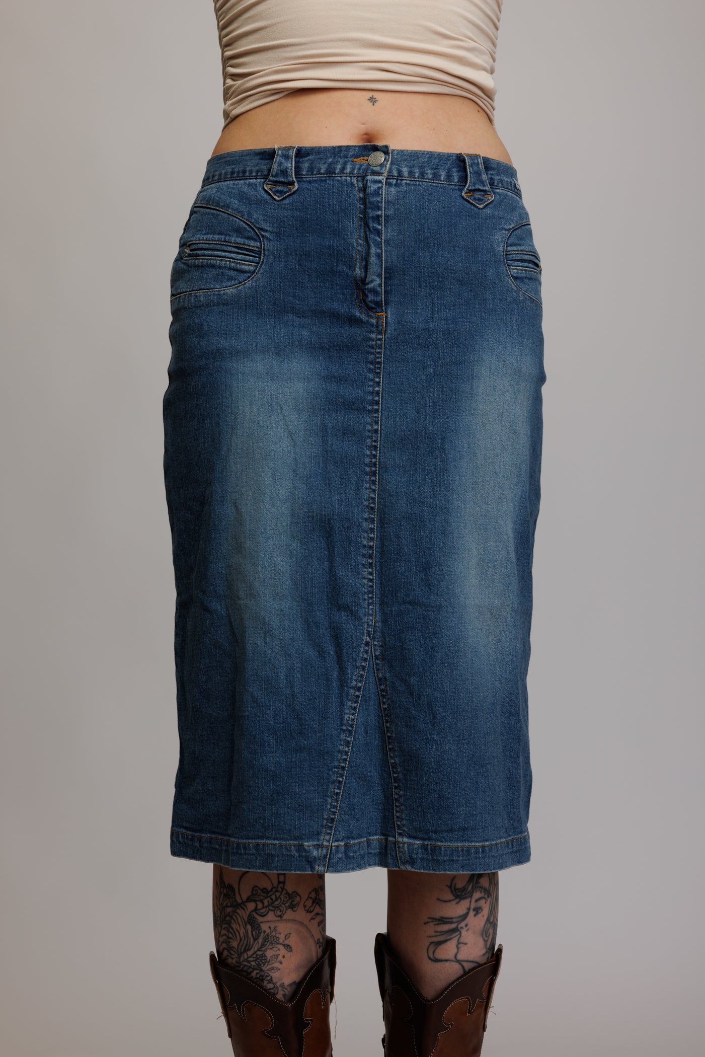 Denim midi skirt 2024 m and s