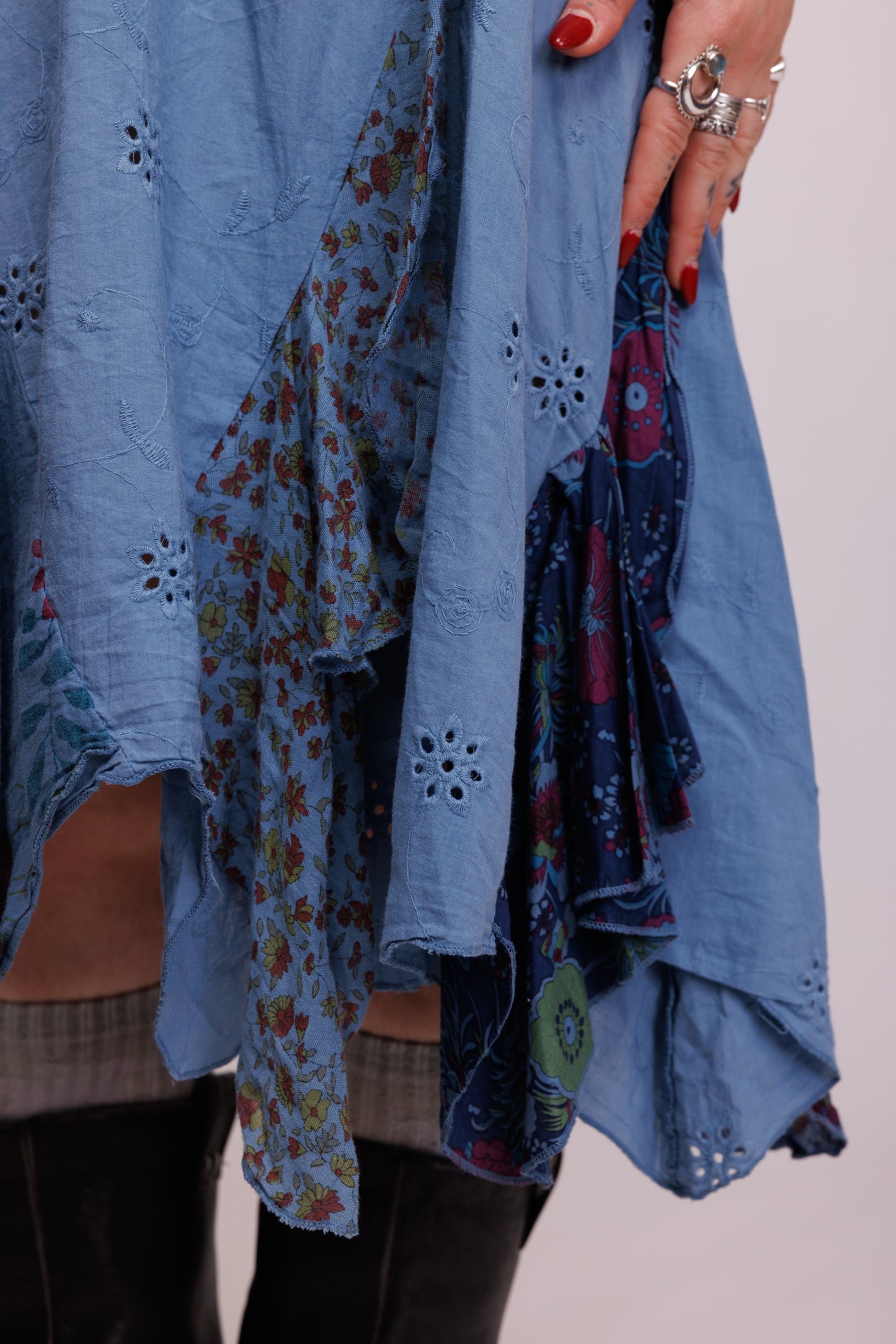 00's Boho Asymetric Midi Dress M