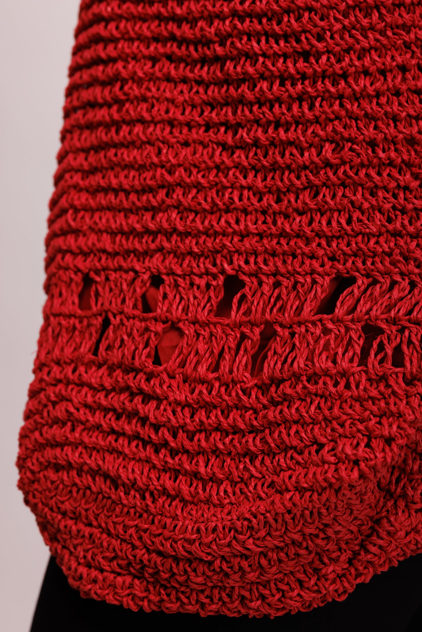 90's Burgundy Raffia Beach Bag