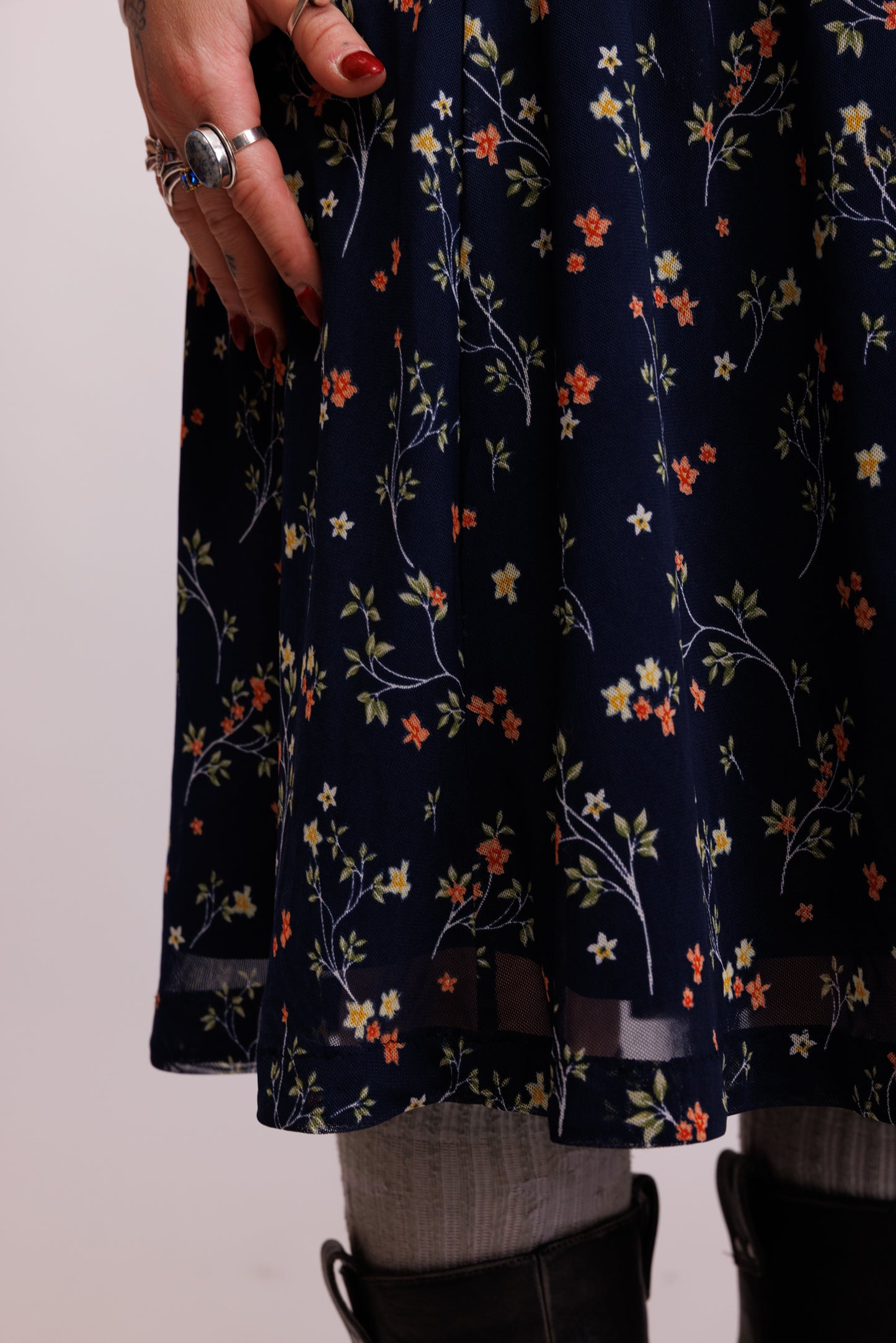 90's Microfloral Midi Skirt S/M