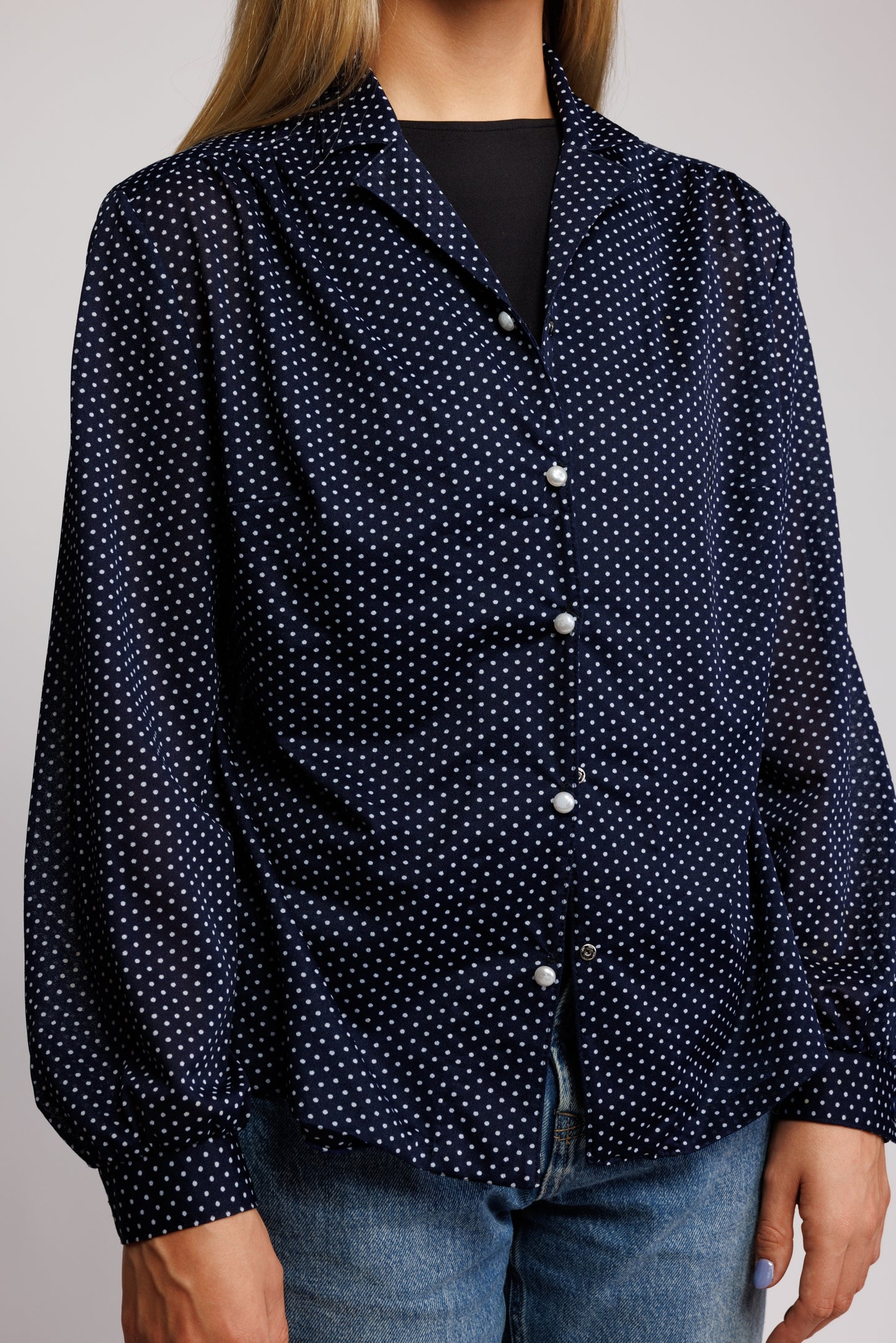 70's Polkadot Shimmy Shirt S/M