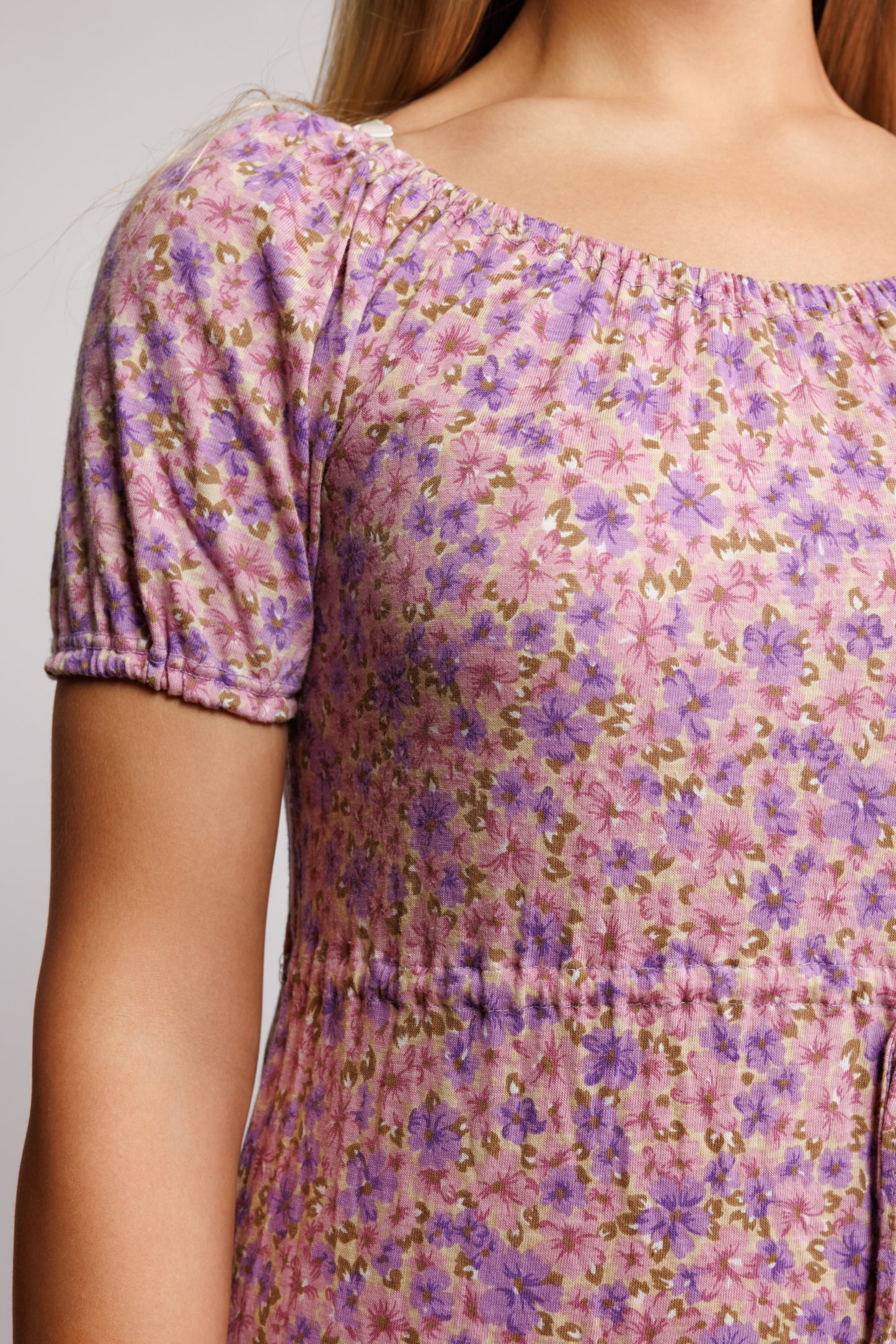 70's Jersey Floral Maxi Dress S/M