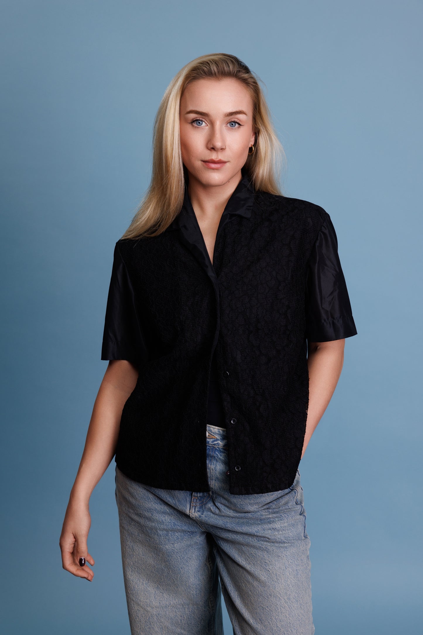 80’s Lacy Bowling Shirt M