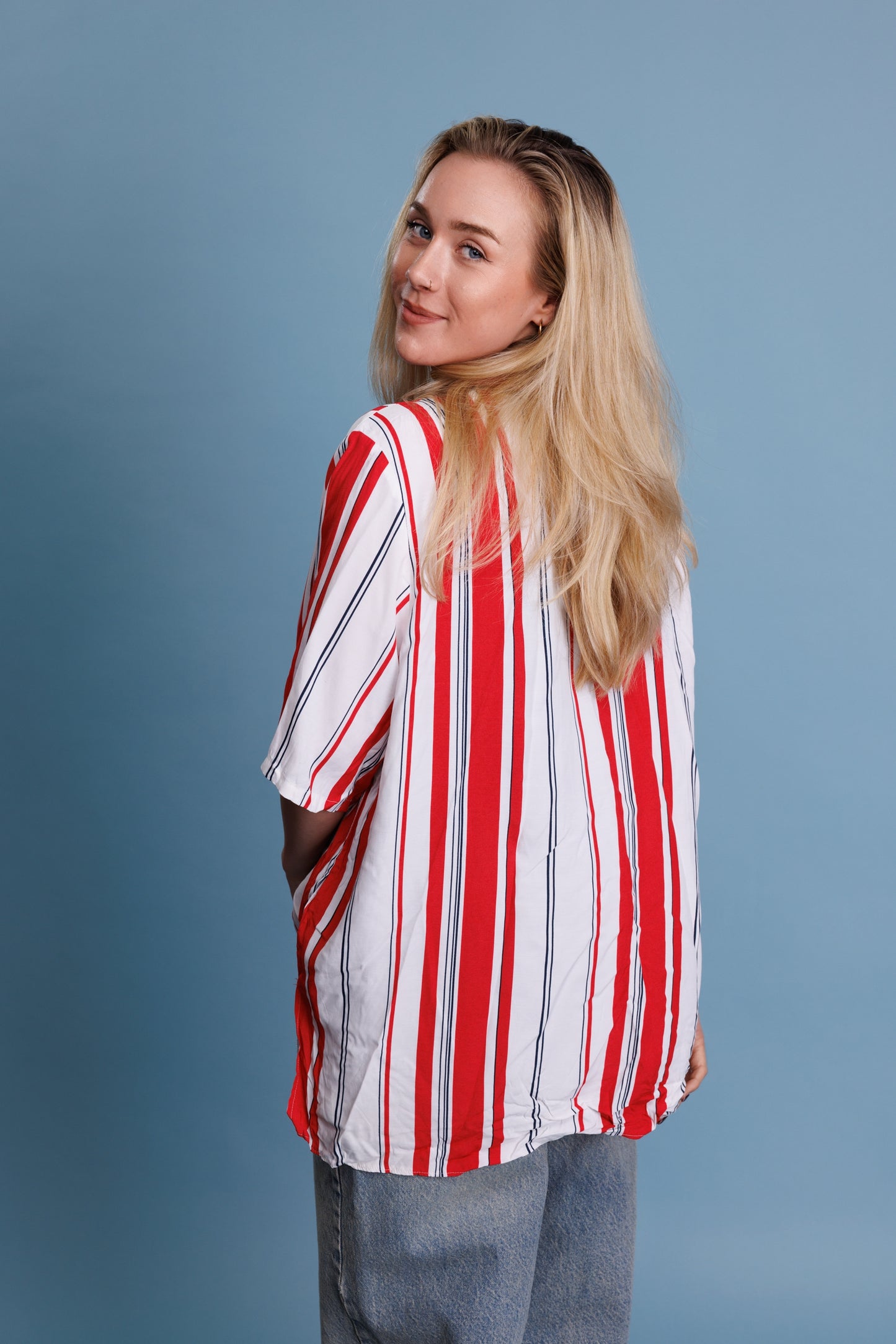 80’s Ula Jonson Striped Blouse XL