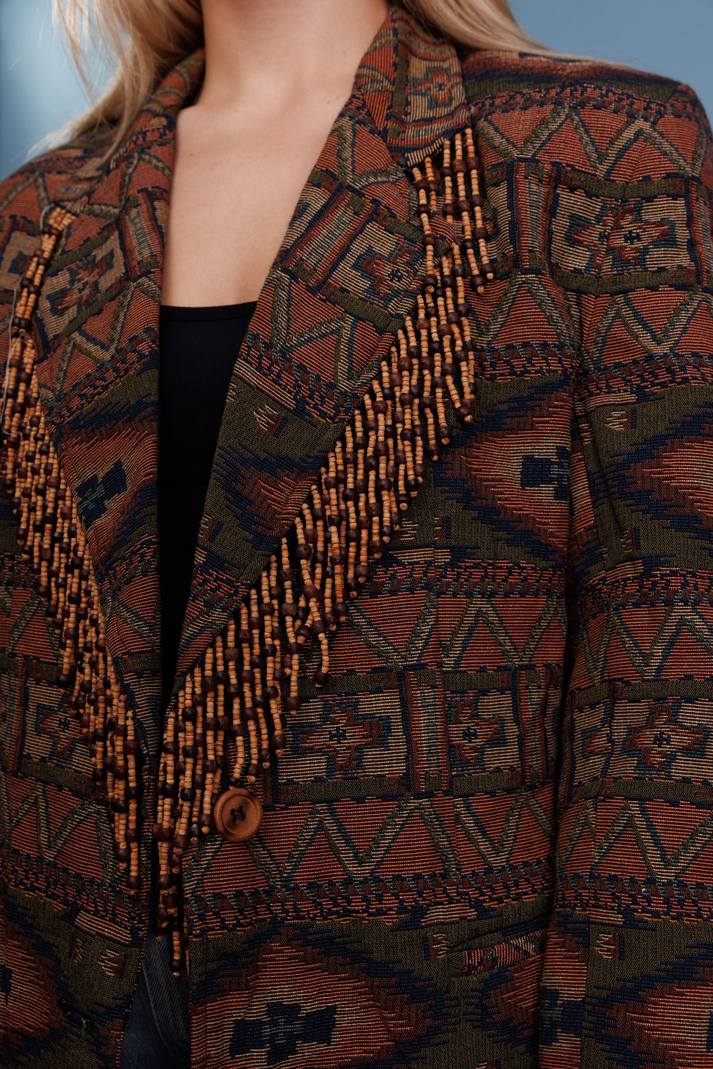 70’s Aztec Beaded Blazer M