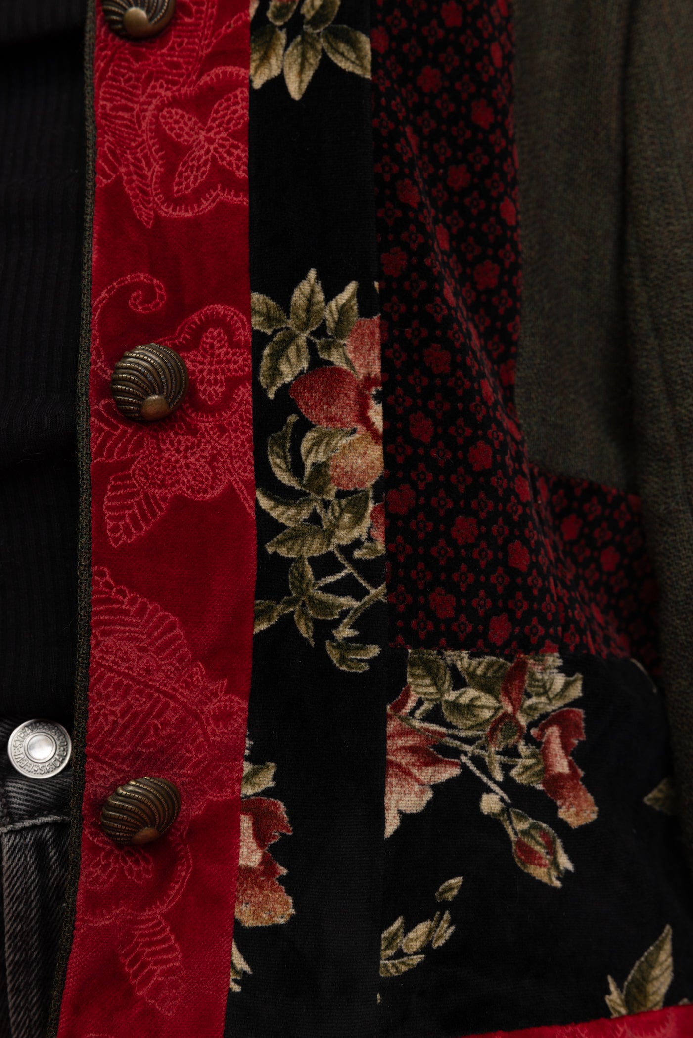 90's Floral Textured Jacket S