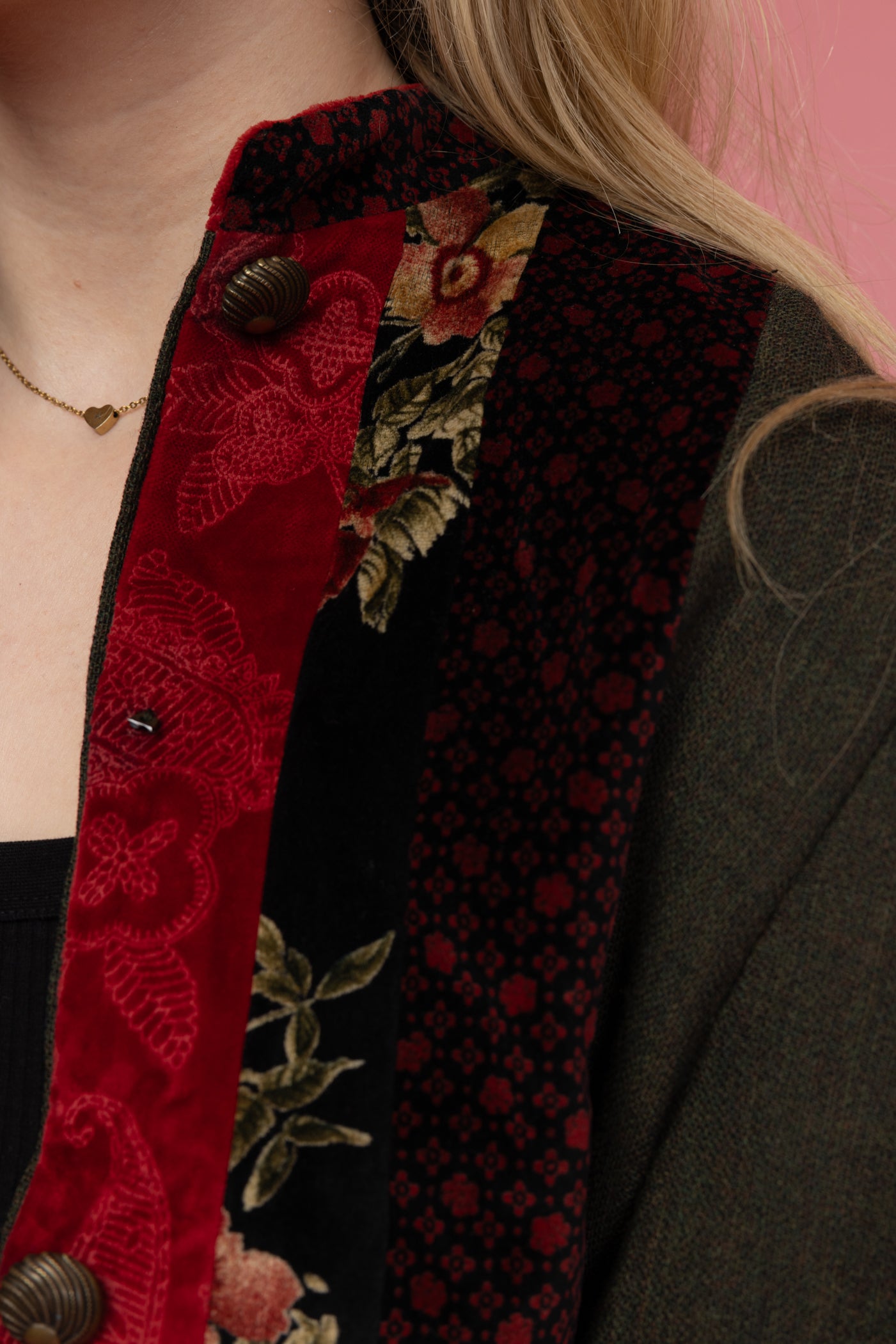 90's Floral Textured Jacket S