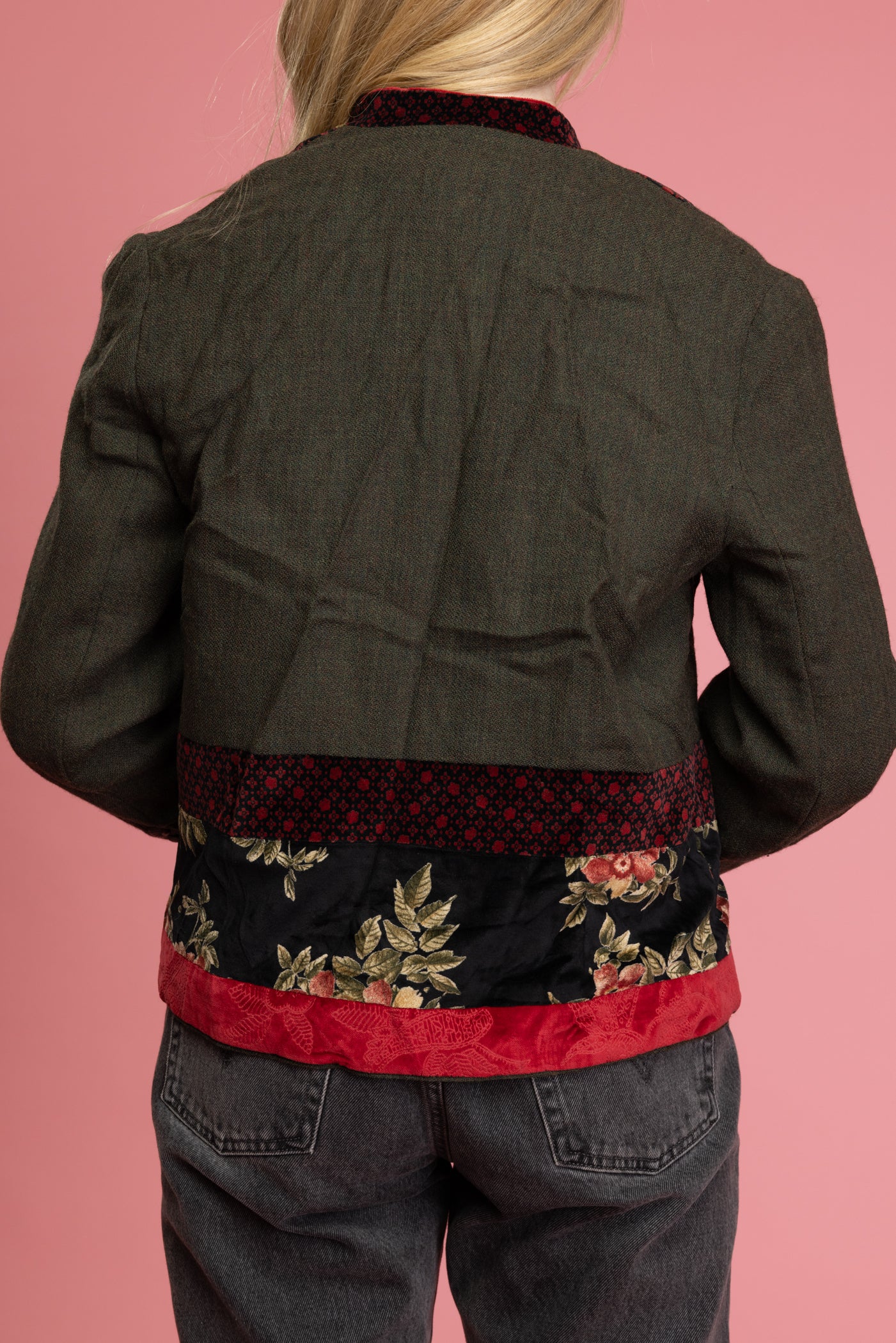 90's Floral Textured Jacket S