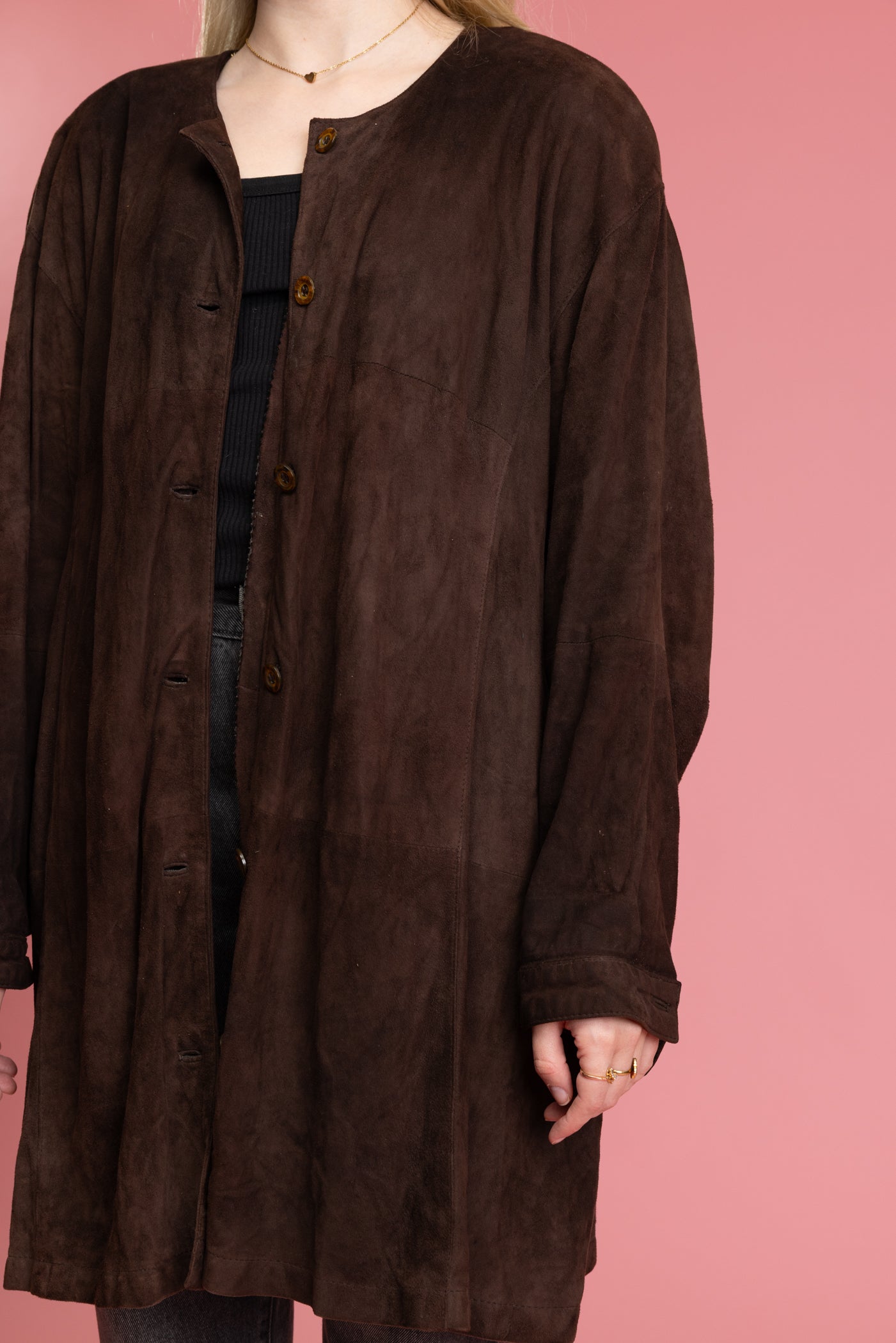 80's Chocolate Suede Light Jacket L/XL