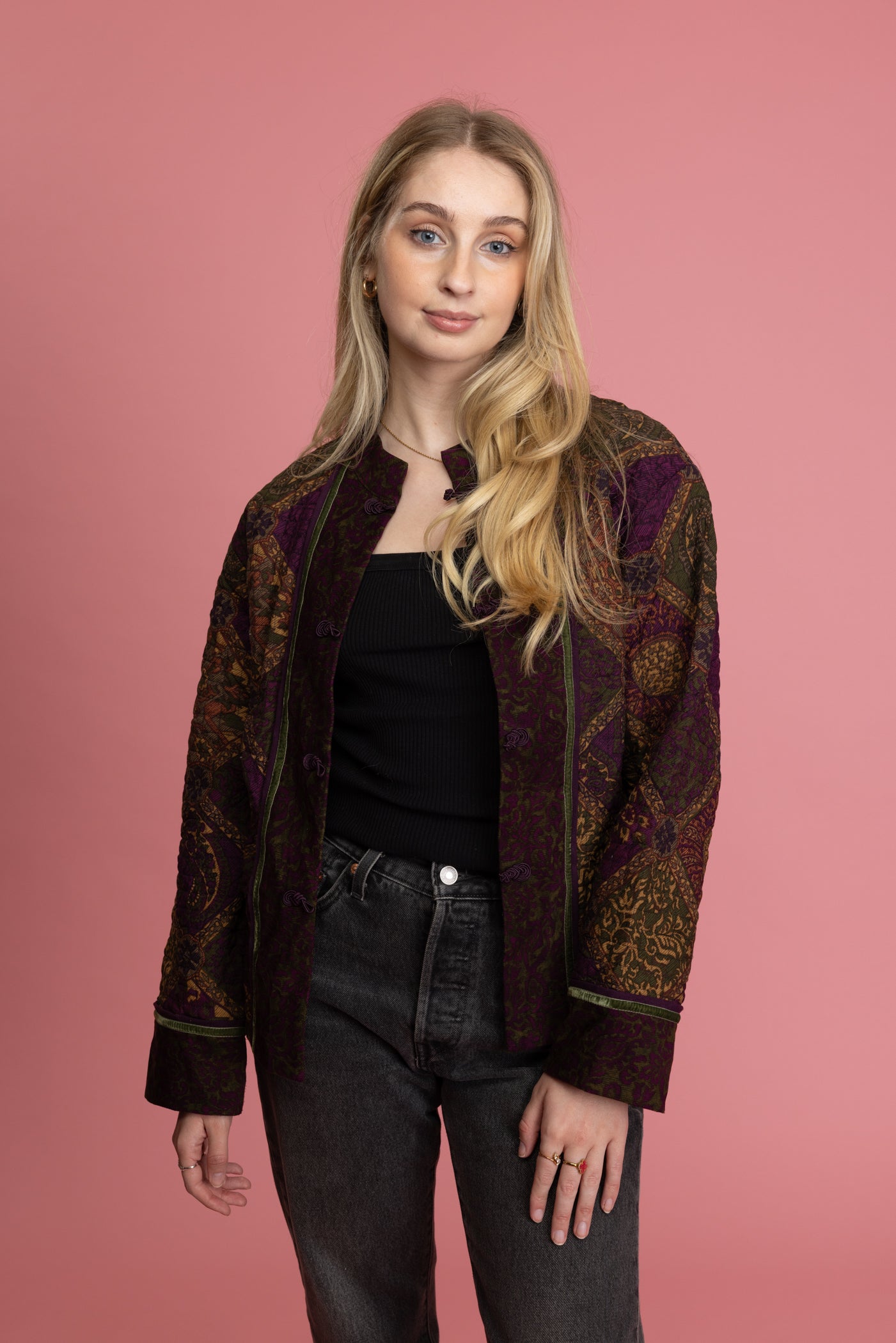90's Paisley Quilted Jacket M