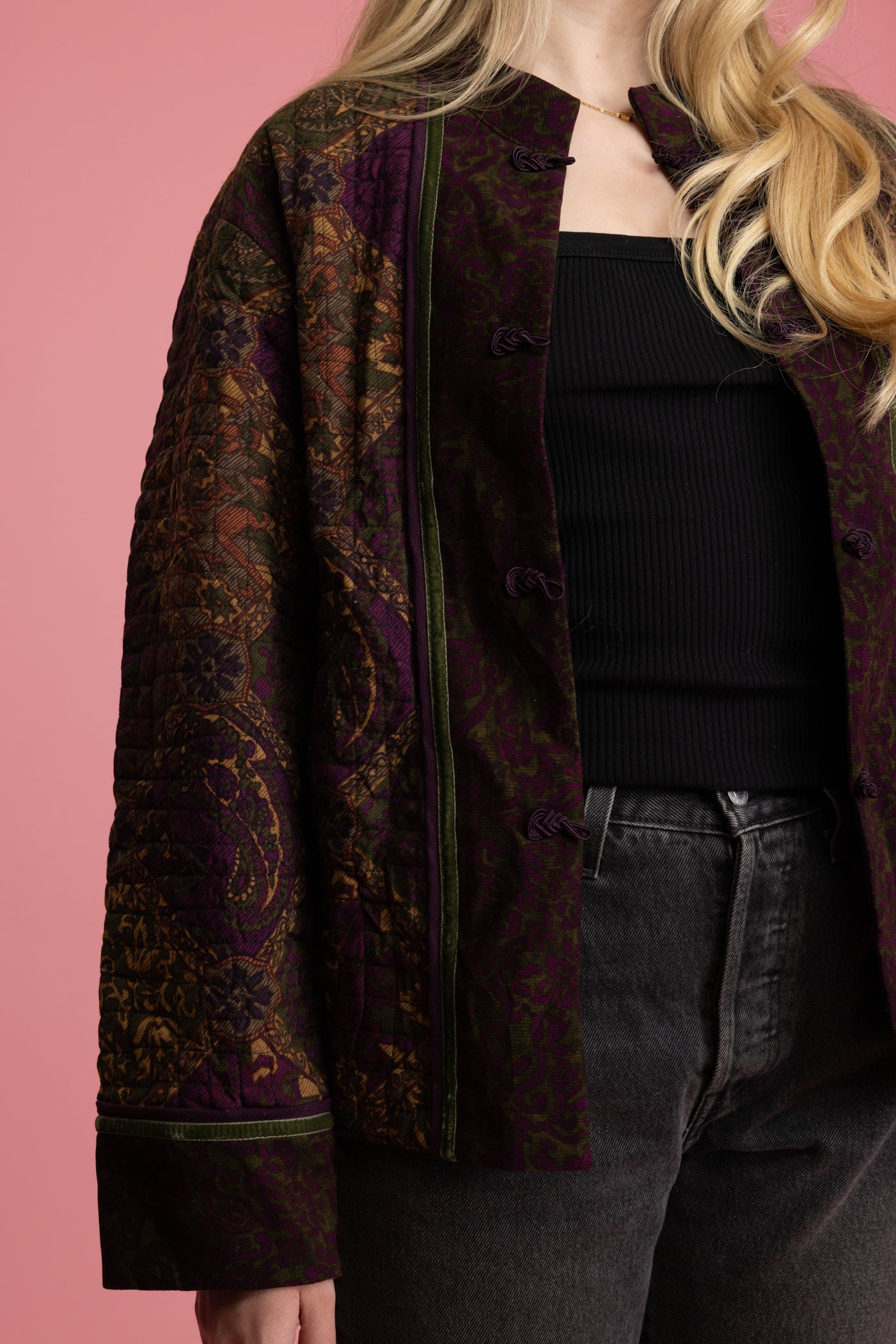 90's Paisley Quilted Jacket M