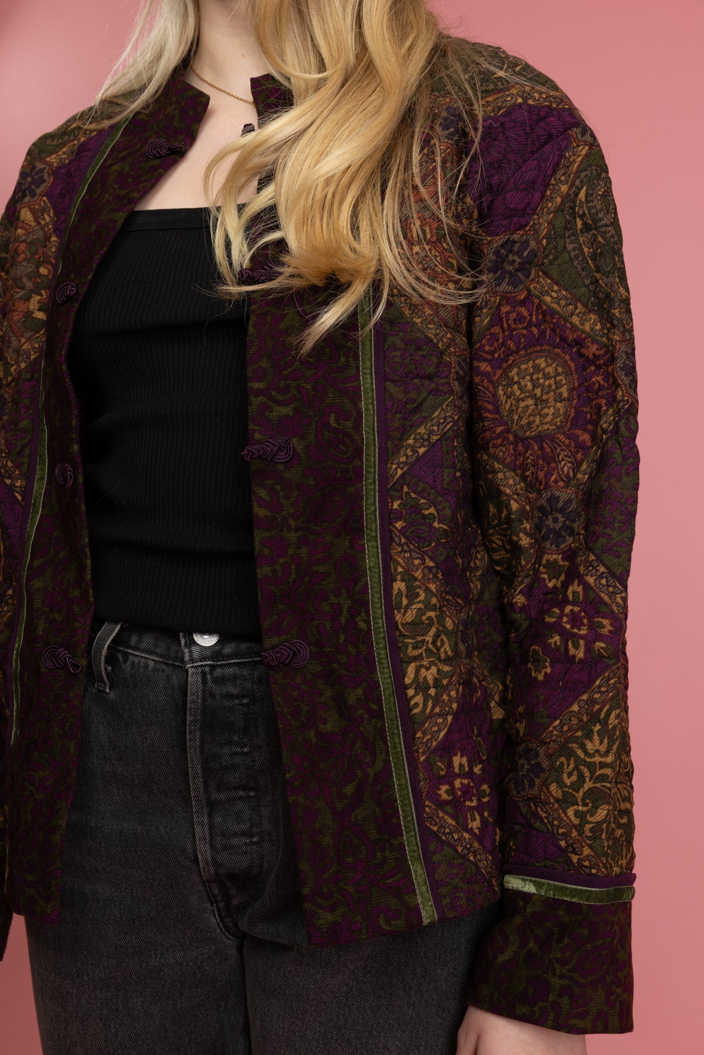 90's Paisley Quilted Jacket M