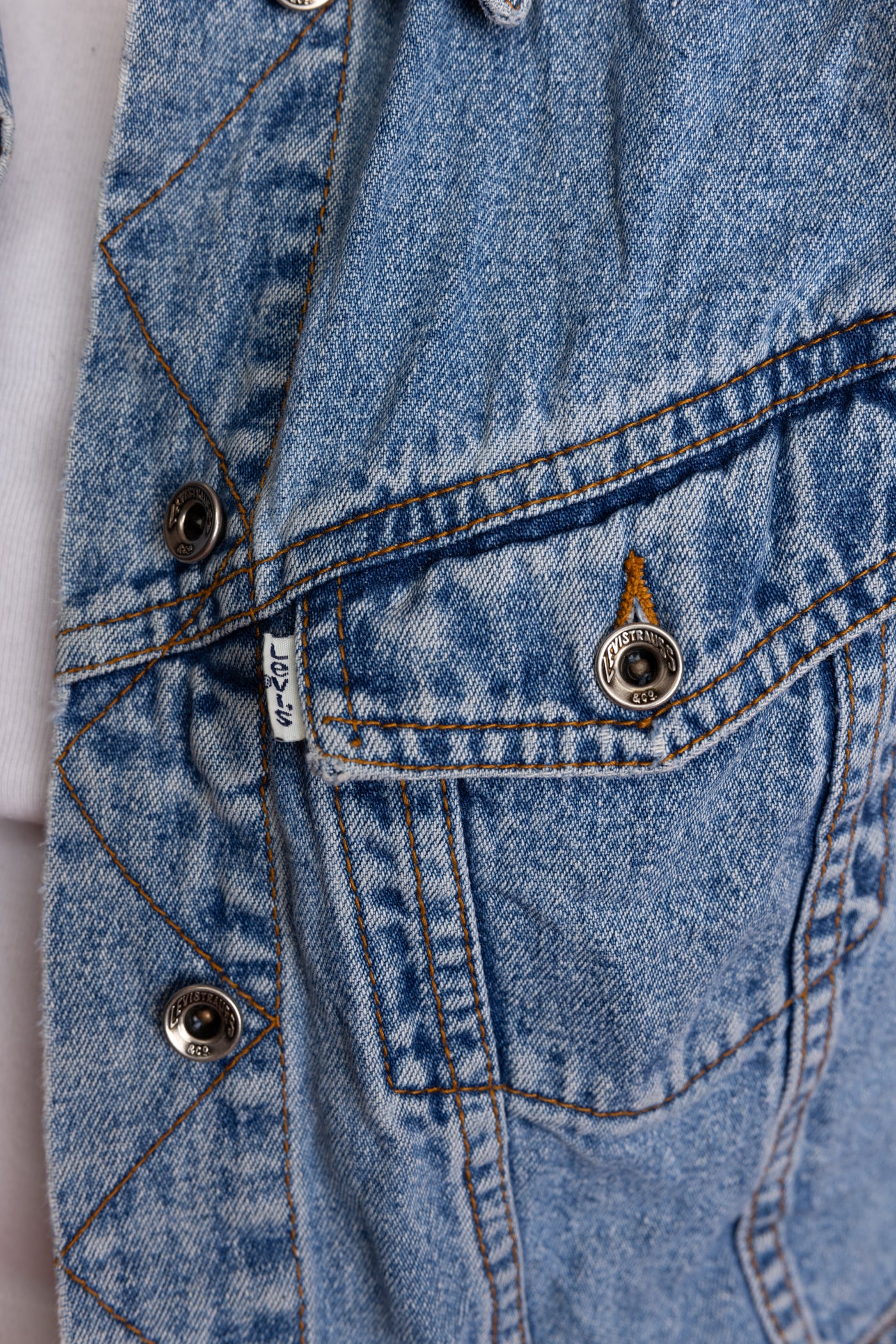 90's Levis Denim Cropped Waistcoat S/M