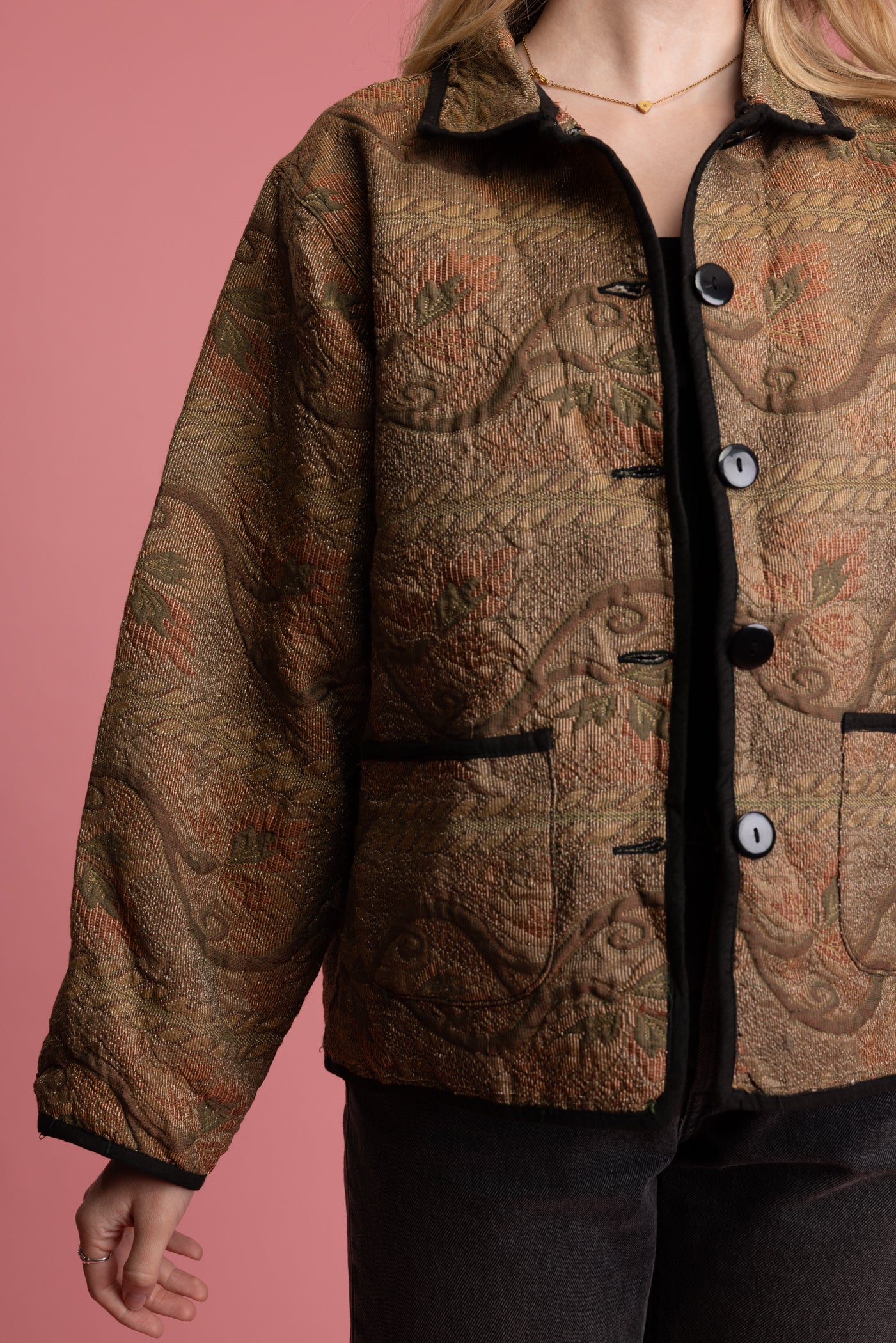 90's Floral Textured Tapestry Jacket M/L