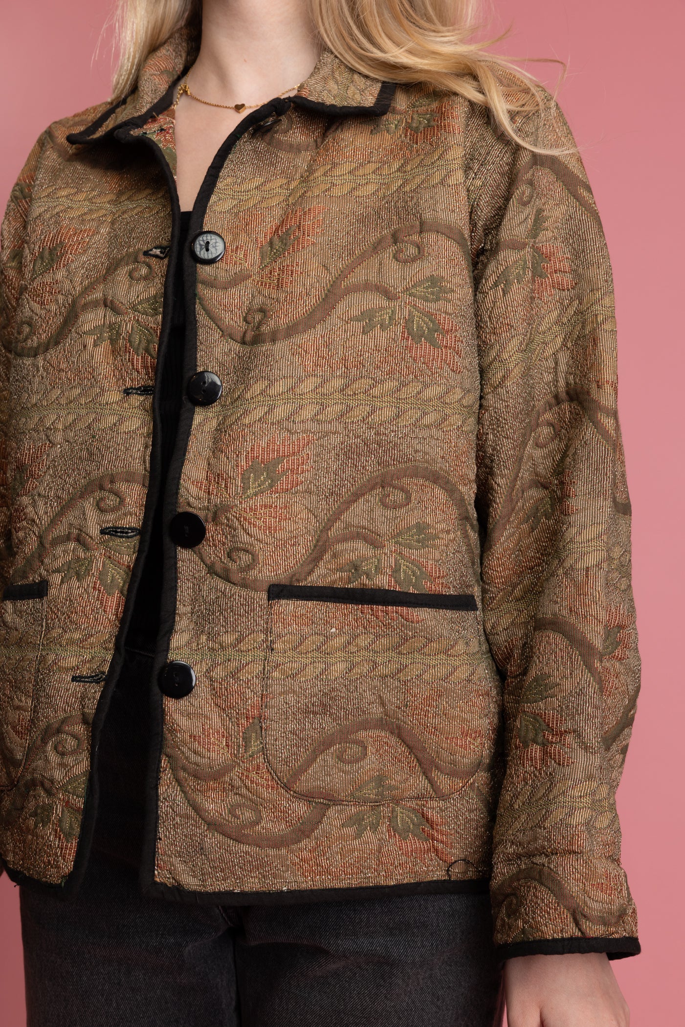 90's Floral Textured Tapestry Jacket M/L