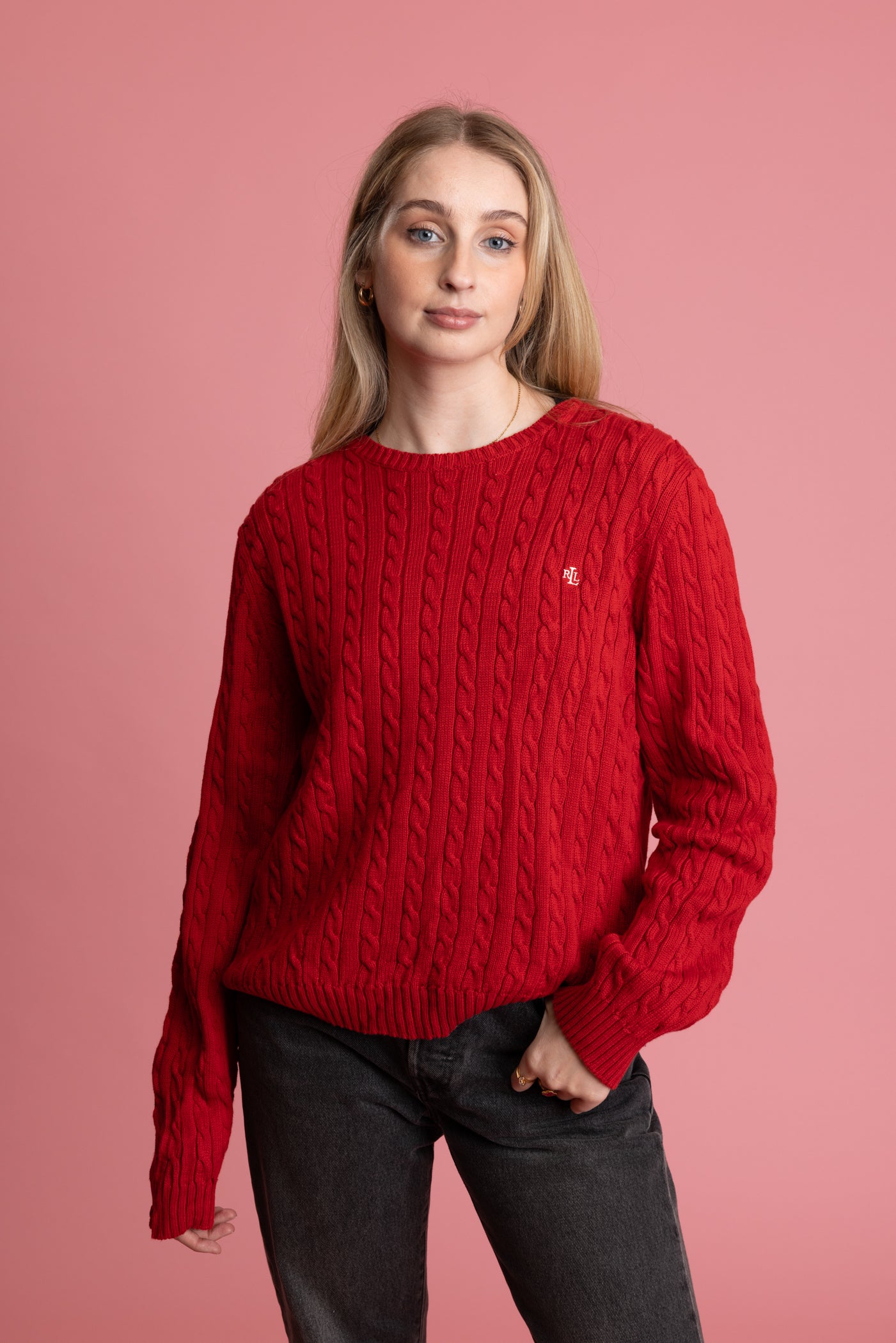 90's Ralph Lauren Cable Knit Jumper M/L