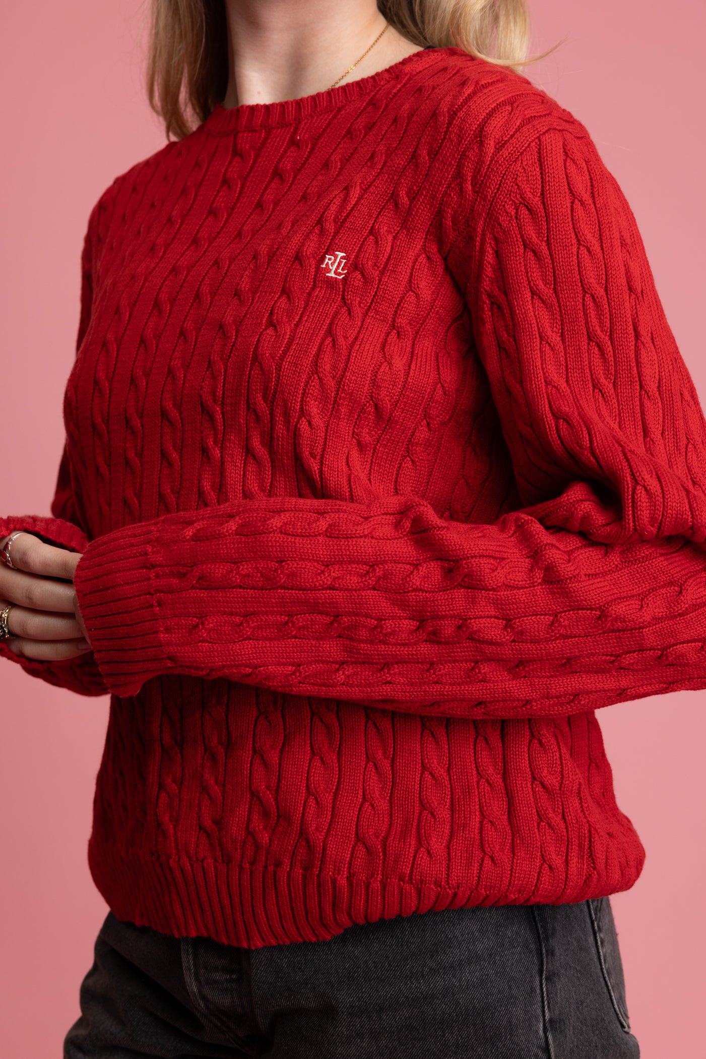 90's Ralph Lauren Cable Knit Jumper M/L