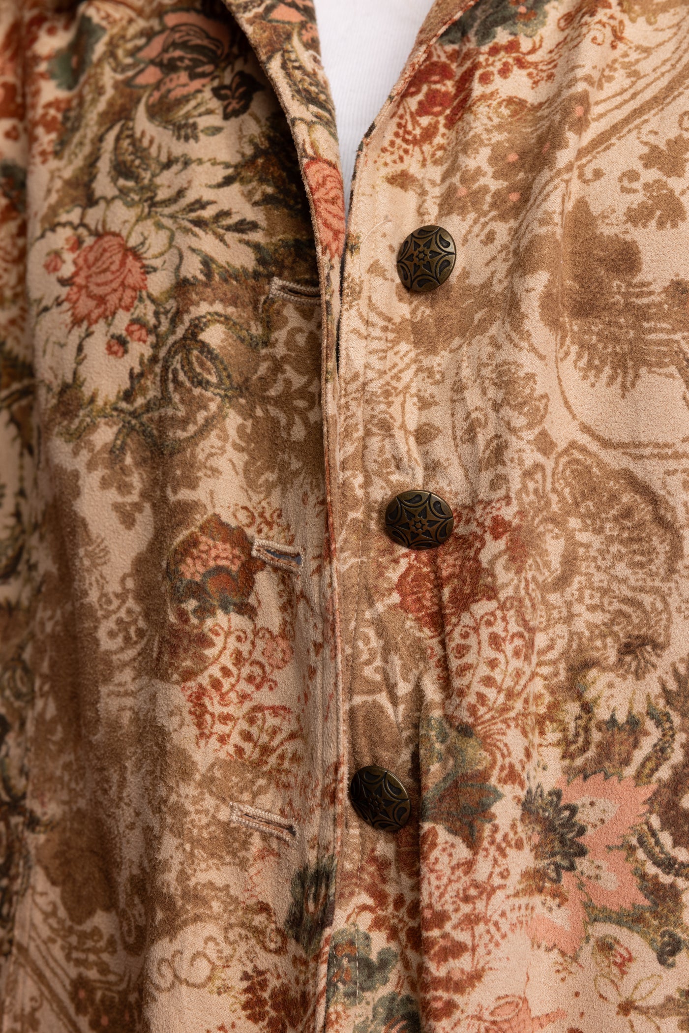 80's Suedette Floral Jacket L