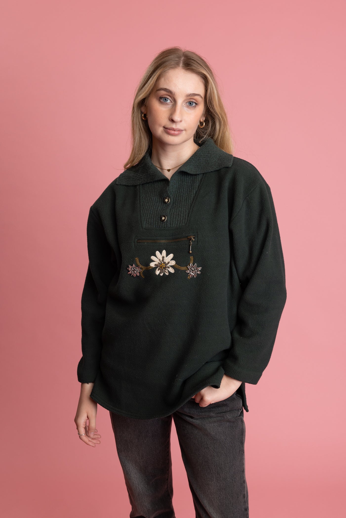 90's Forest Green Adventure Fleece M