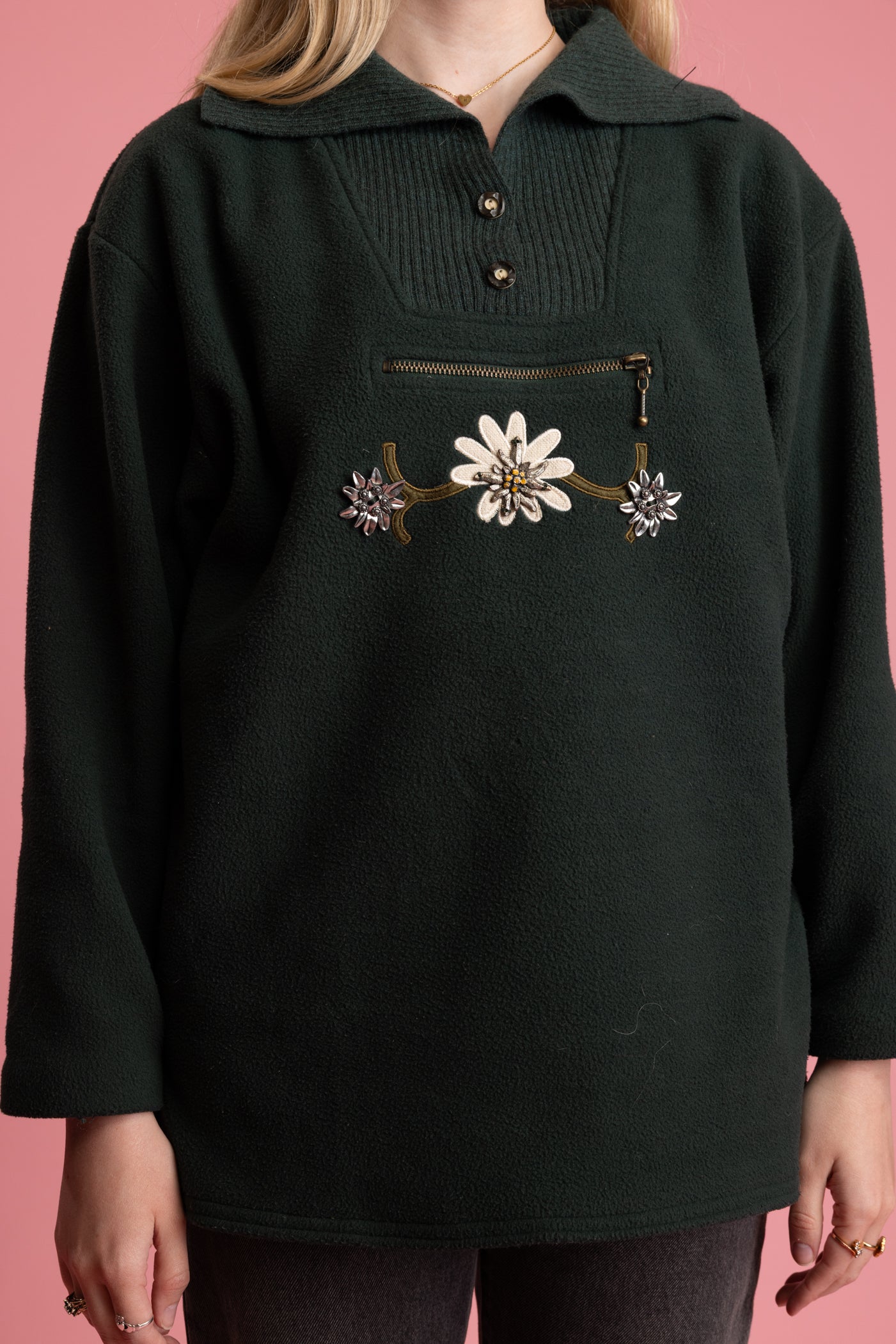 90's Forest Green Adventure Fleece M