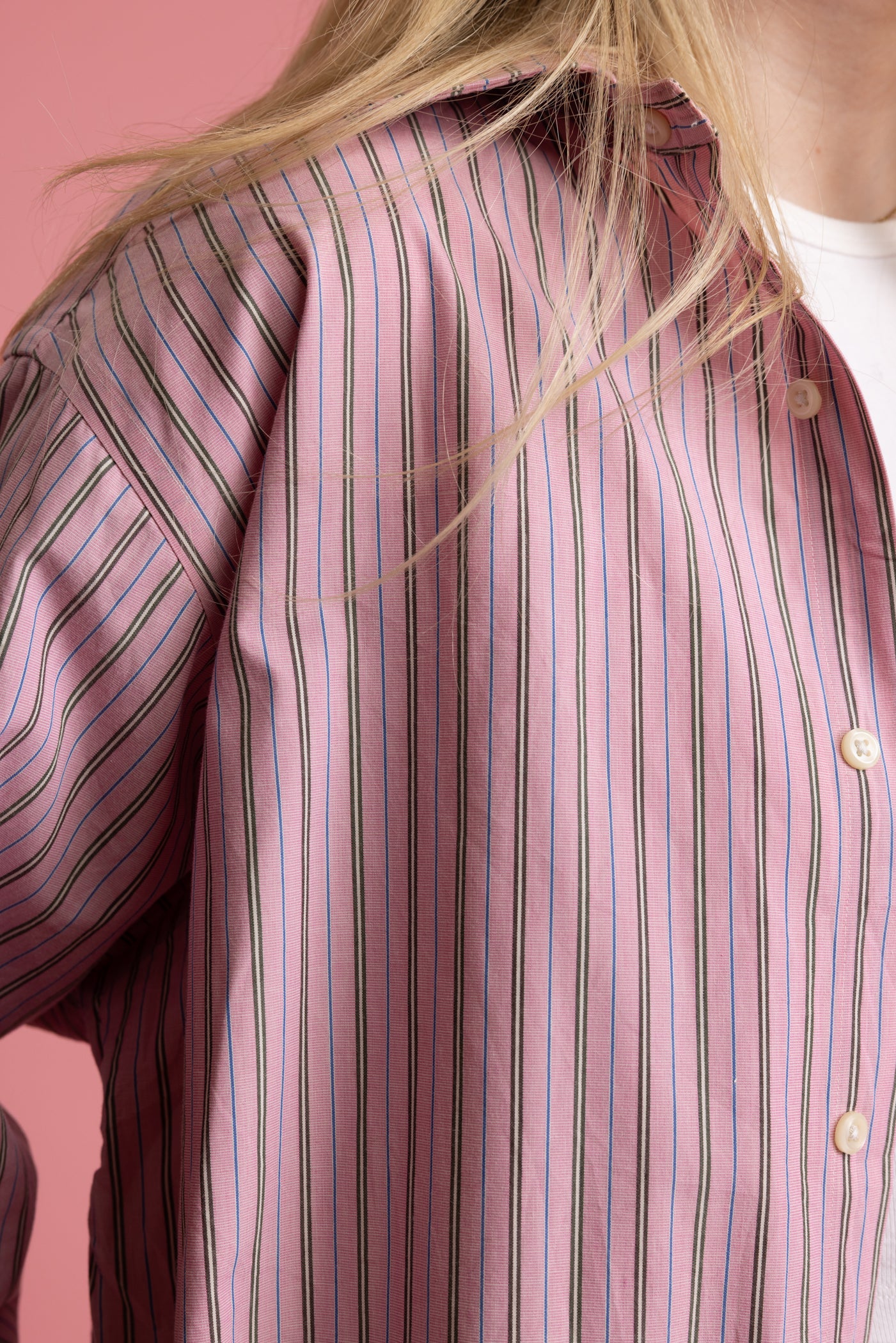 90's Pink Ralph Lauren Striped Shirt L