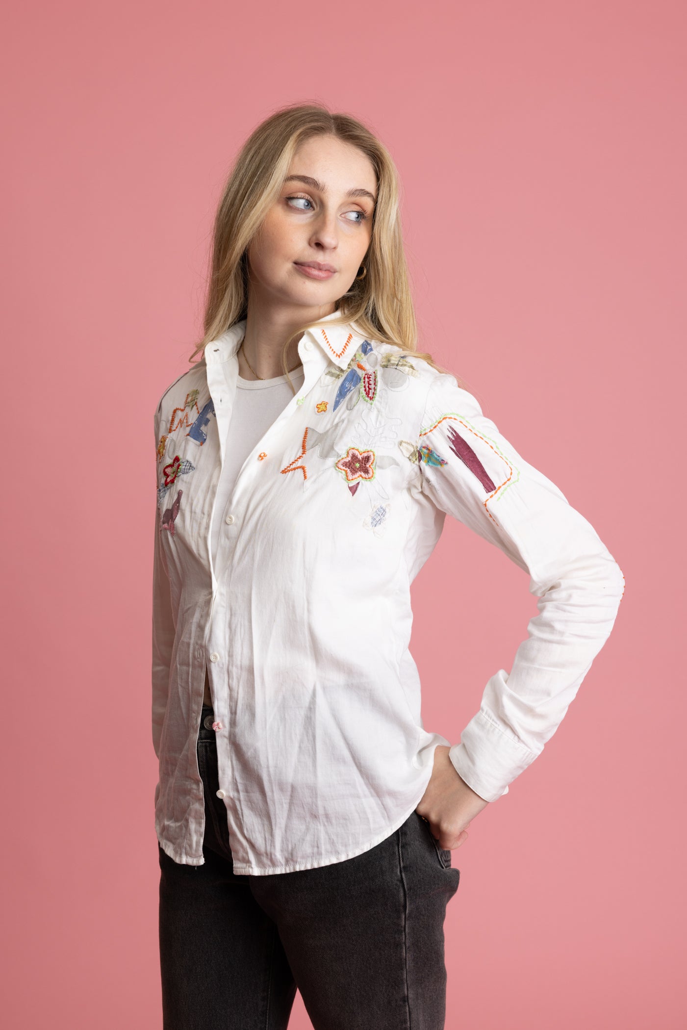 90's Desigual Embroidered Shirt S