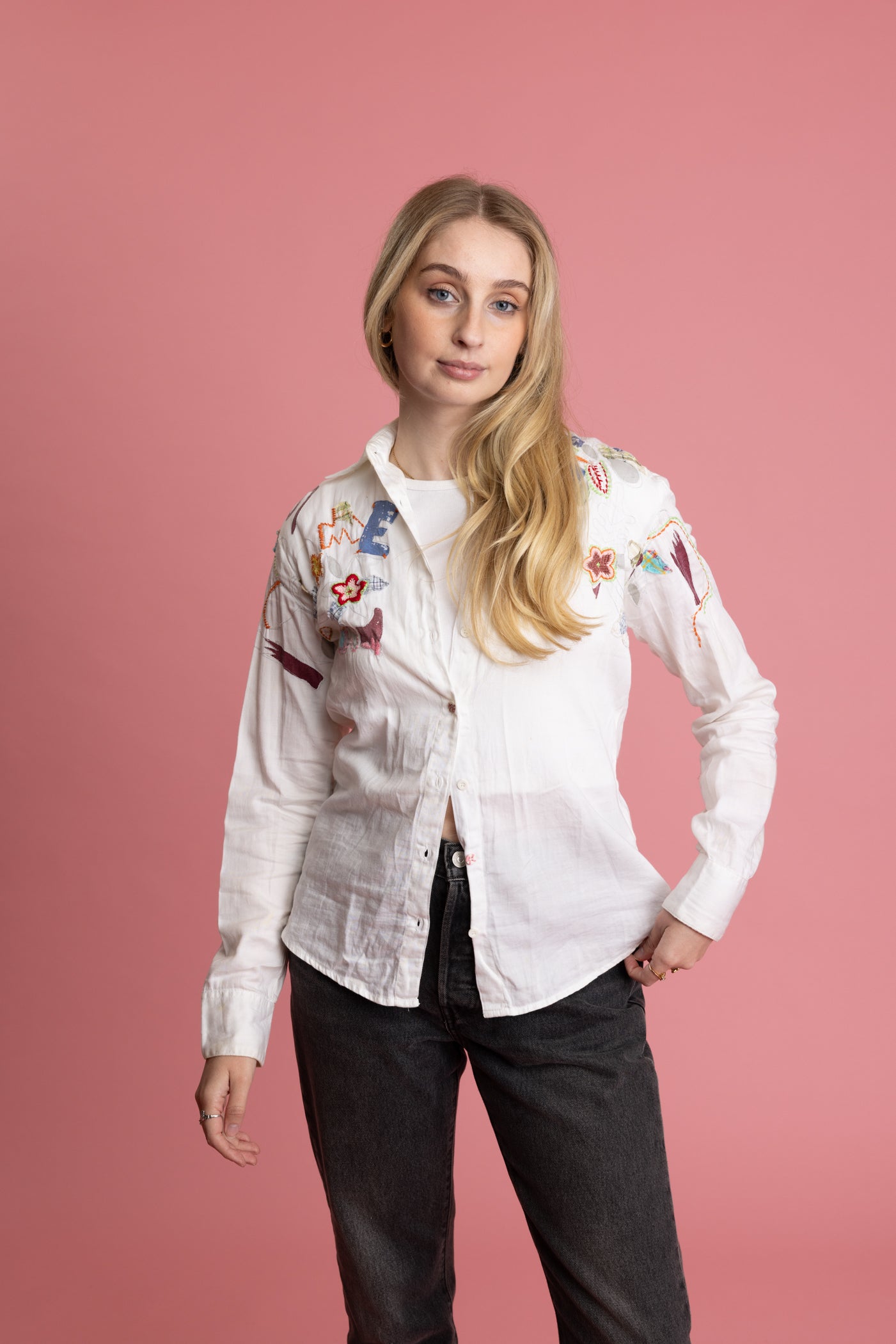90's Desigual Embroidered Shirt S