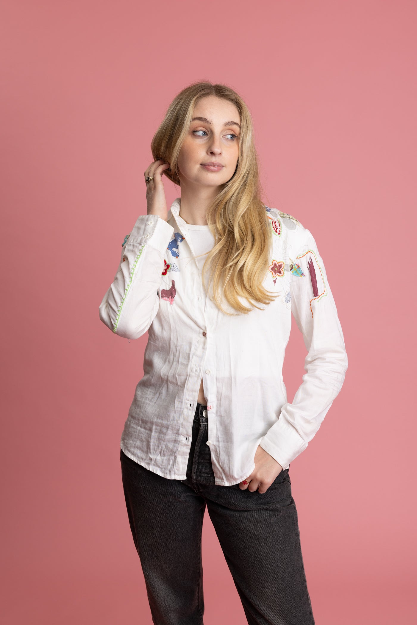 90's Desigual Embroidered Shirt S