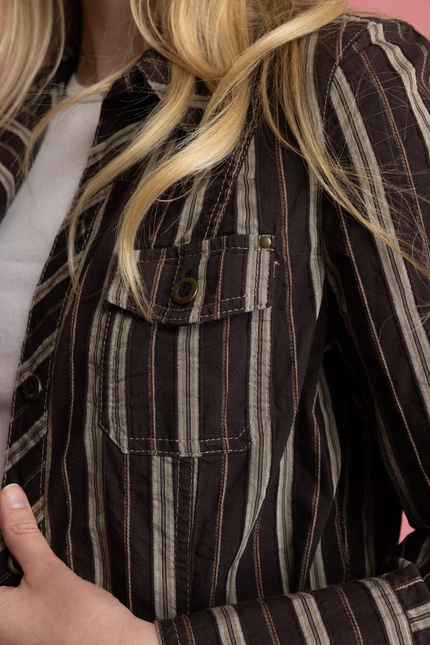90's Striped Utility Jacket S/M