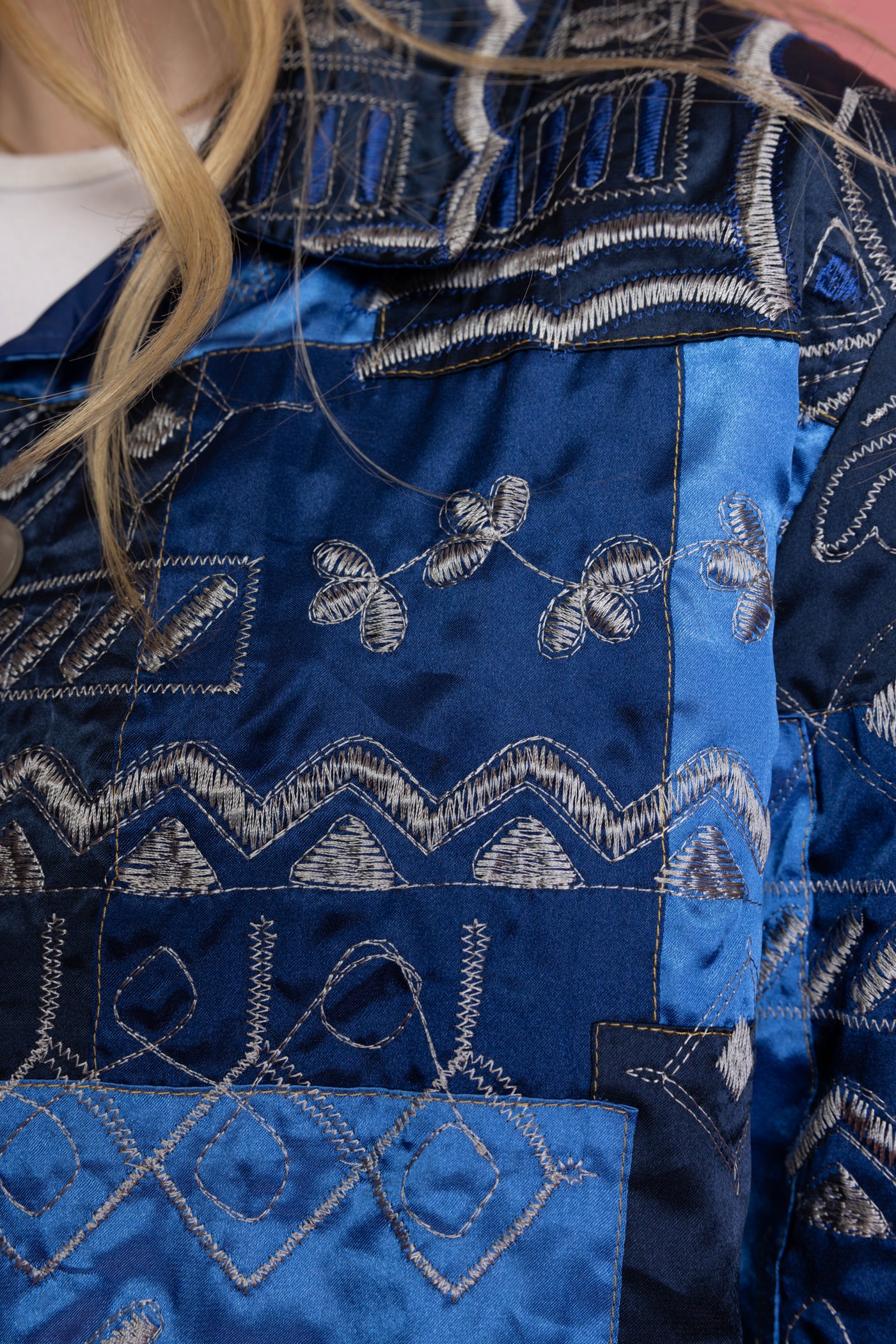 80's Silk Patchwork Jacket M/L