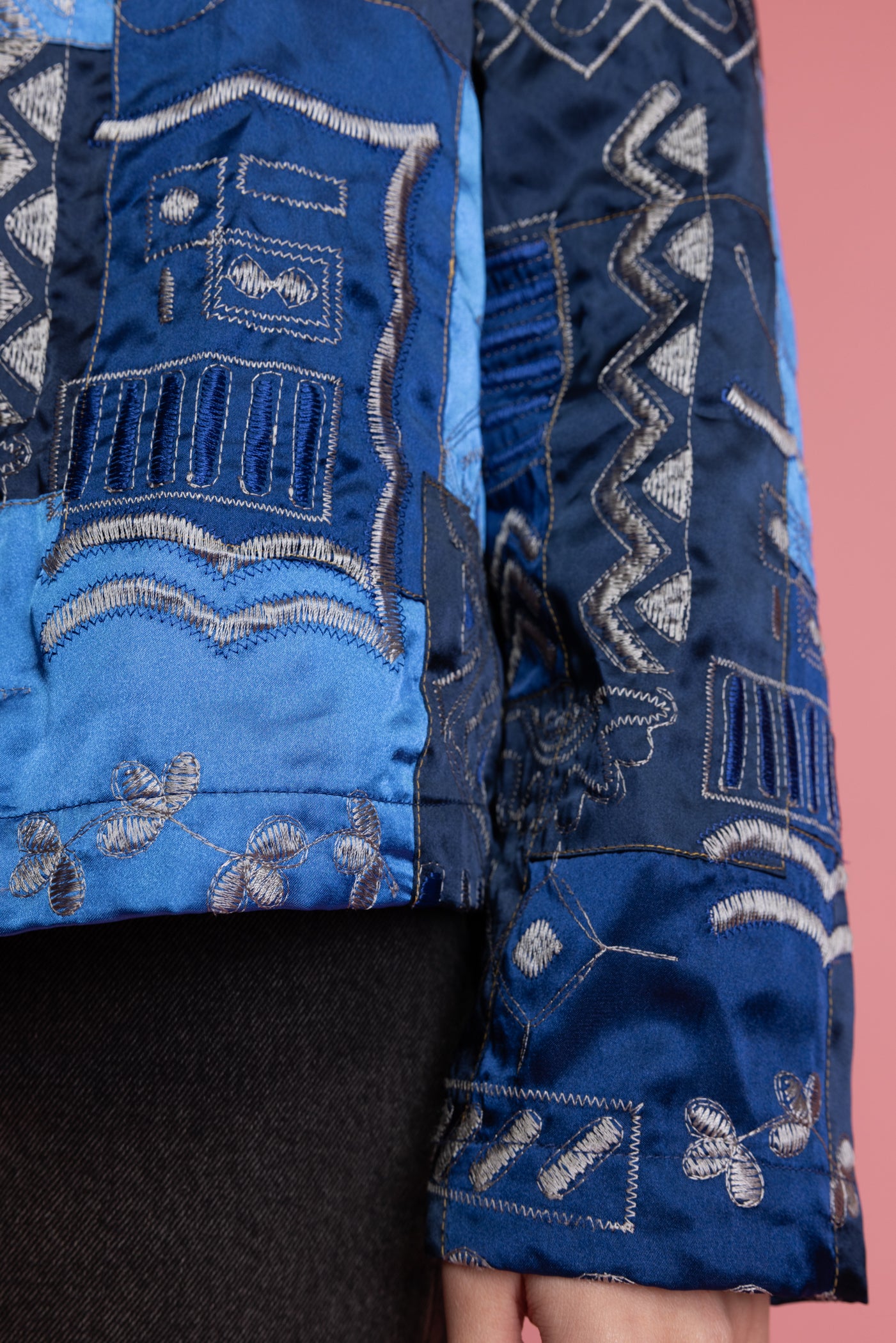 80's Silk Patchwork Jacket M/L