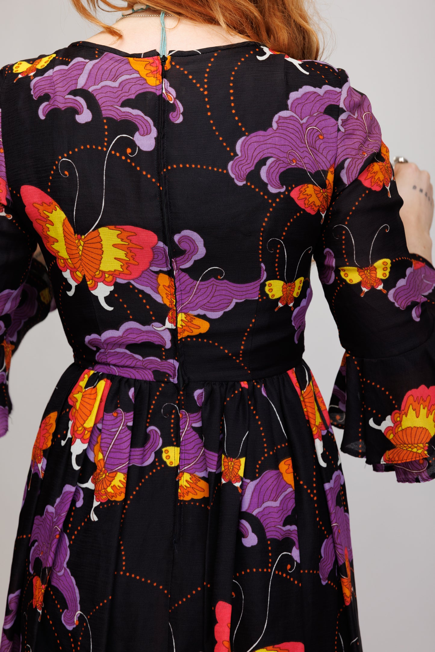 1970's Floral Butterfly Maxi S