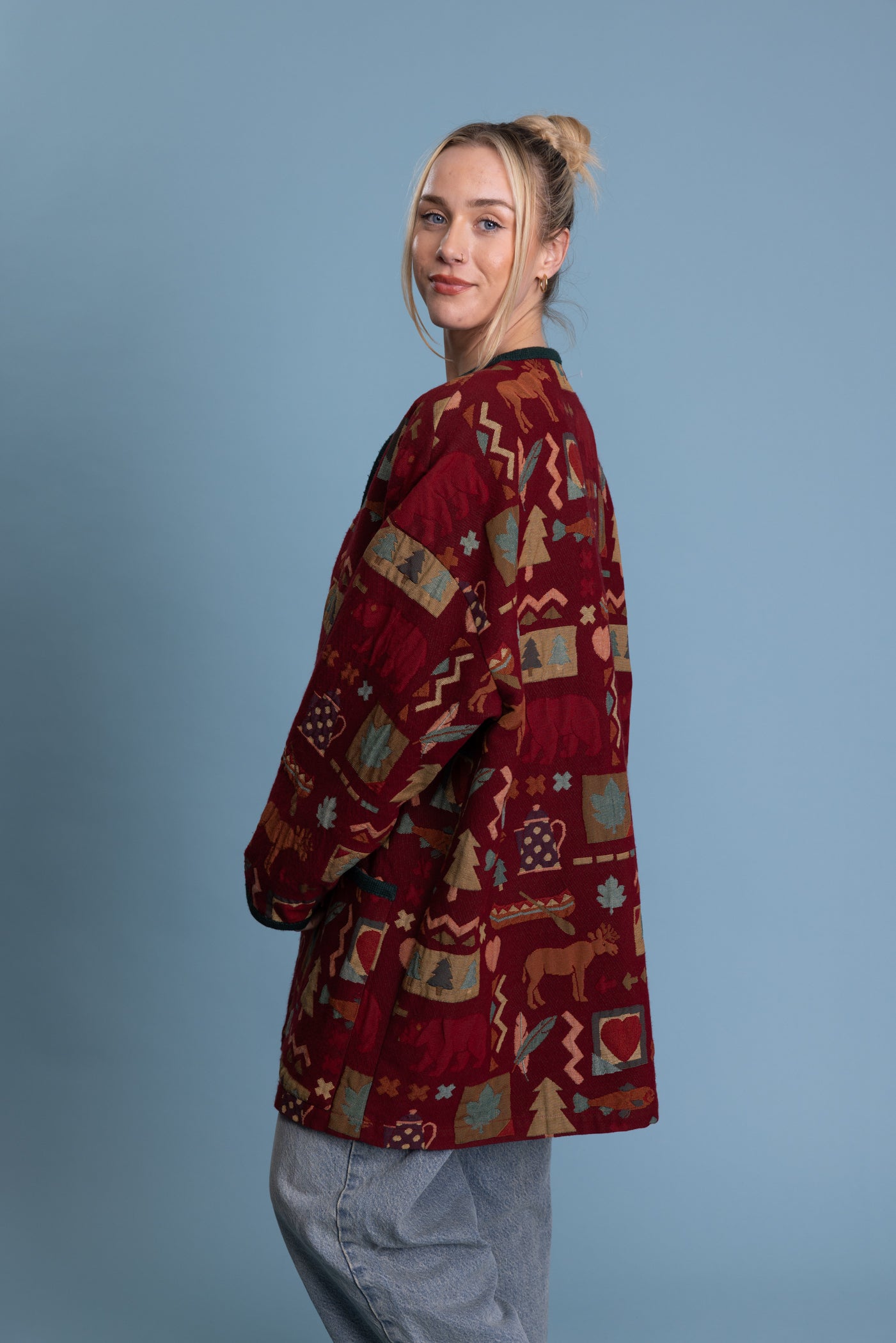 80's Textured Tapestry Forest Jacket L/XL