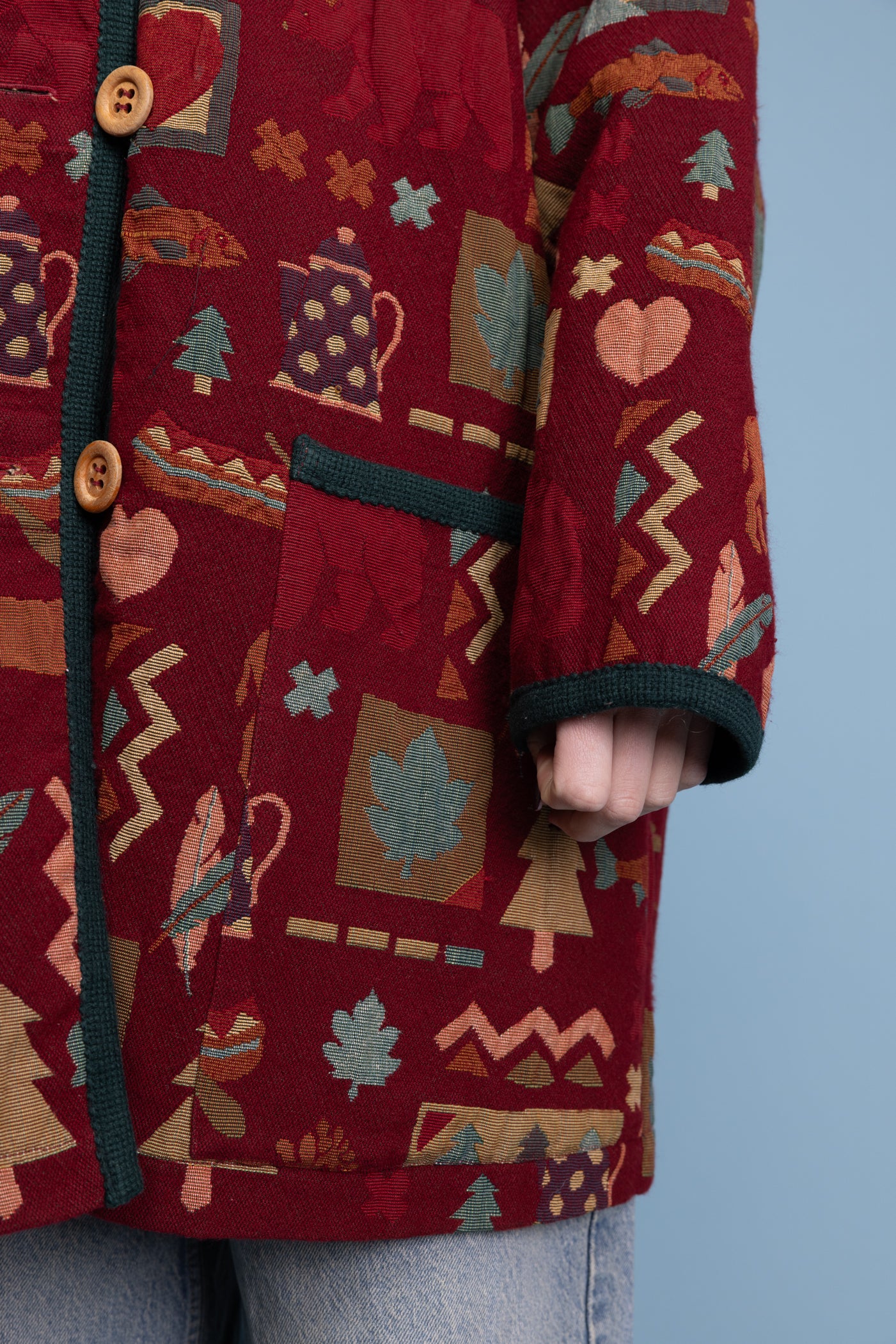 80's Textured Tapestry Forest Jacket L/XL