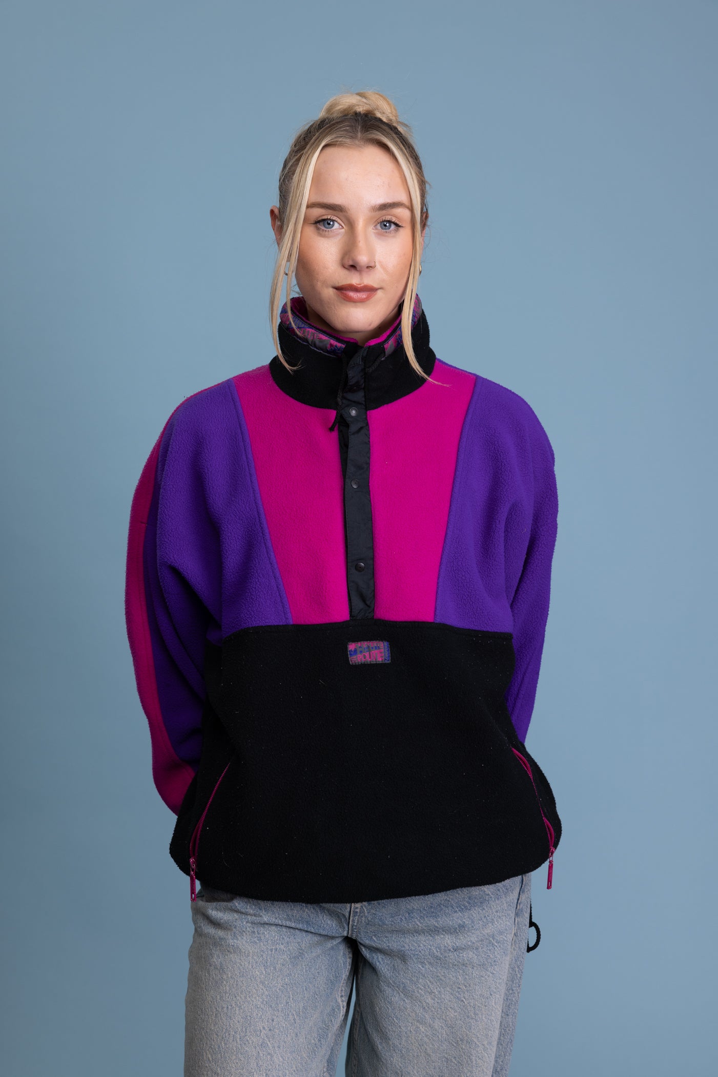 90's Pink&Purple Block Fleece S/M