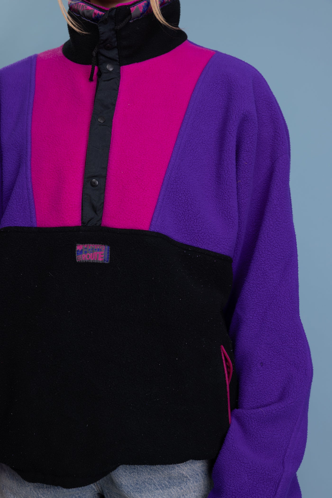 90's Pink&Purple Block Fleece S/M
