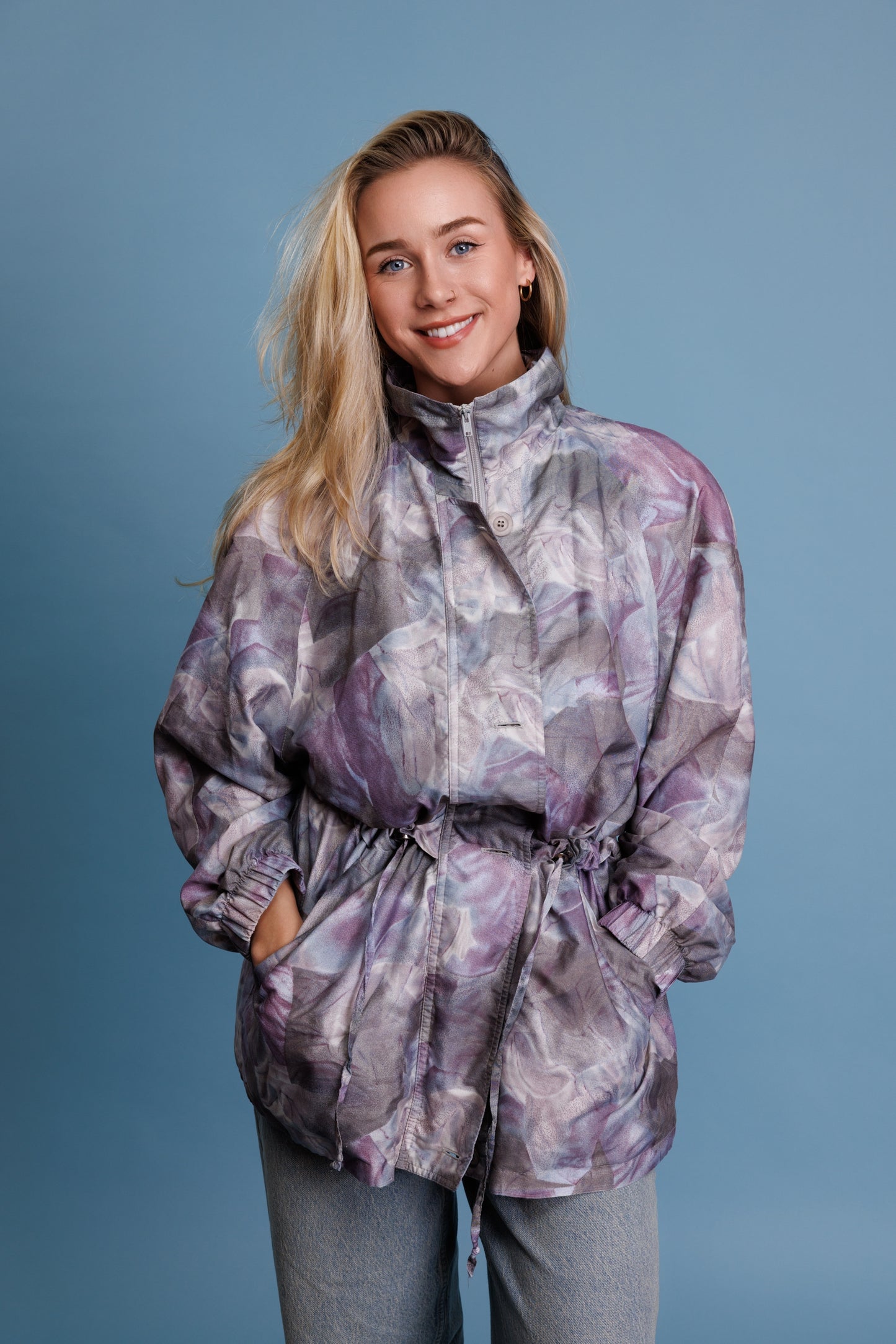 90's Pastel Lilac Rain Jaket M