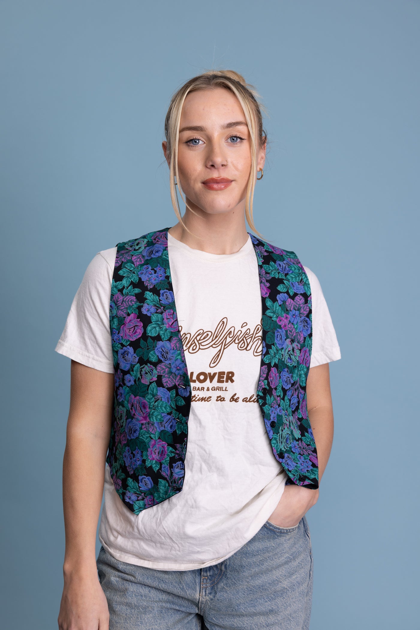 90's Microfloral Waistcoat S/M
