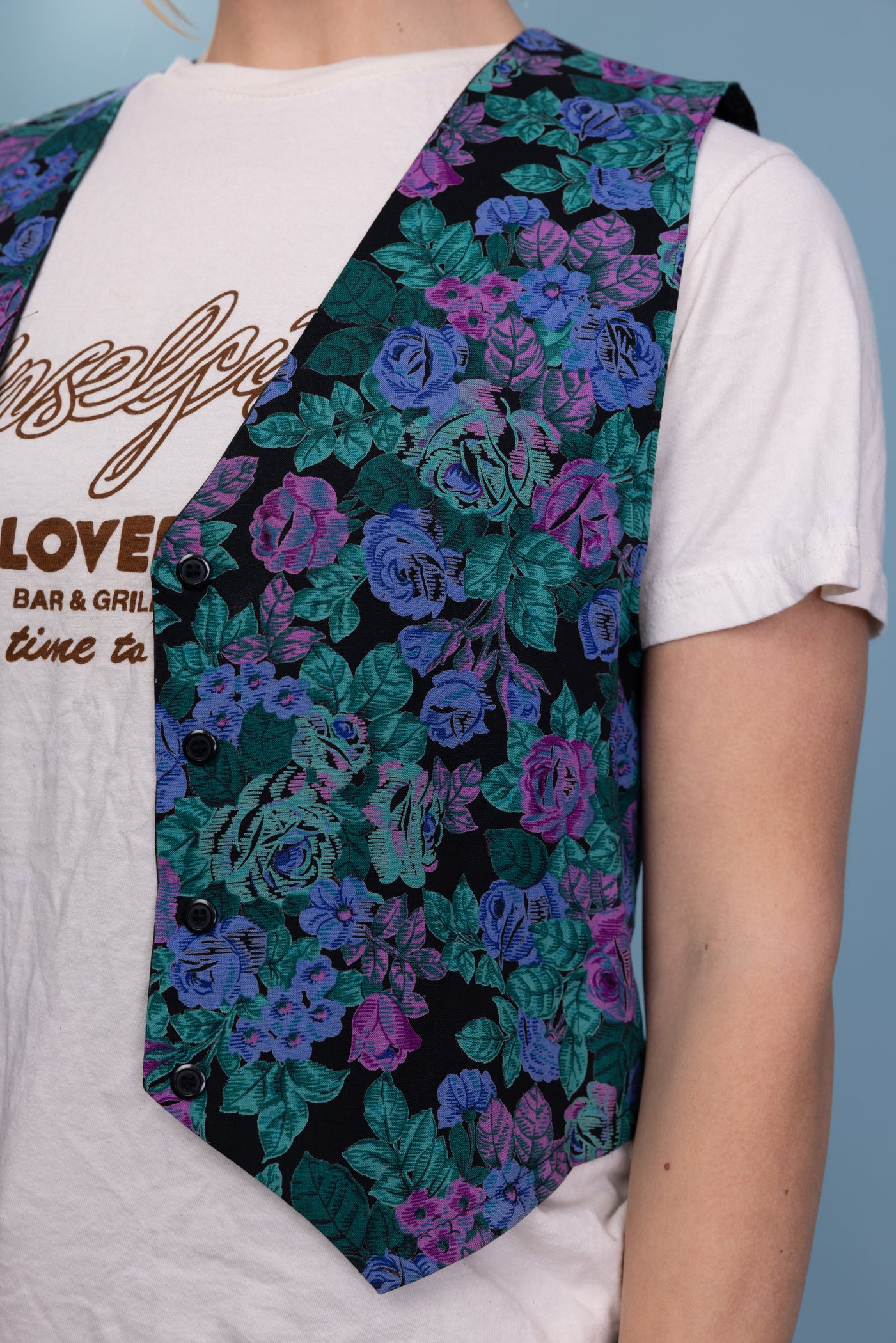 90's Microfloral Waistcoat S/M