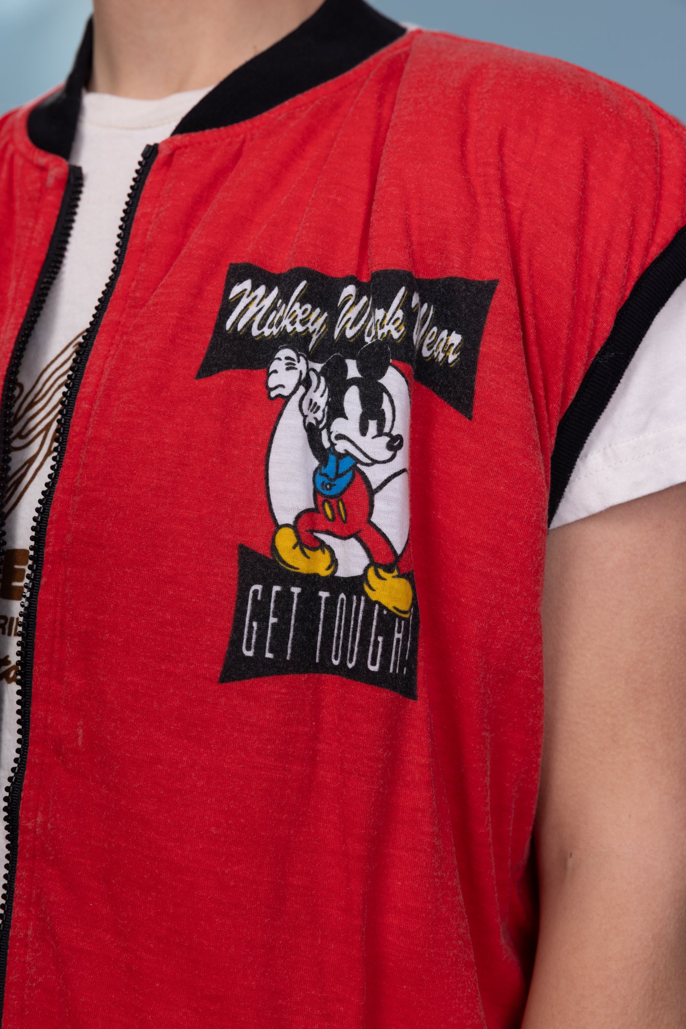 80's Mickey Mouse Workwear Reversible  Gilet L