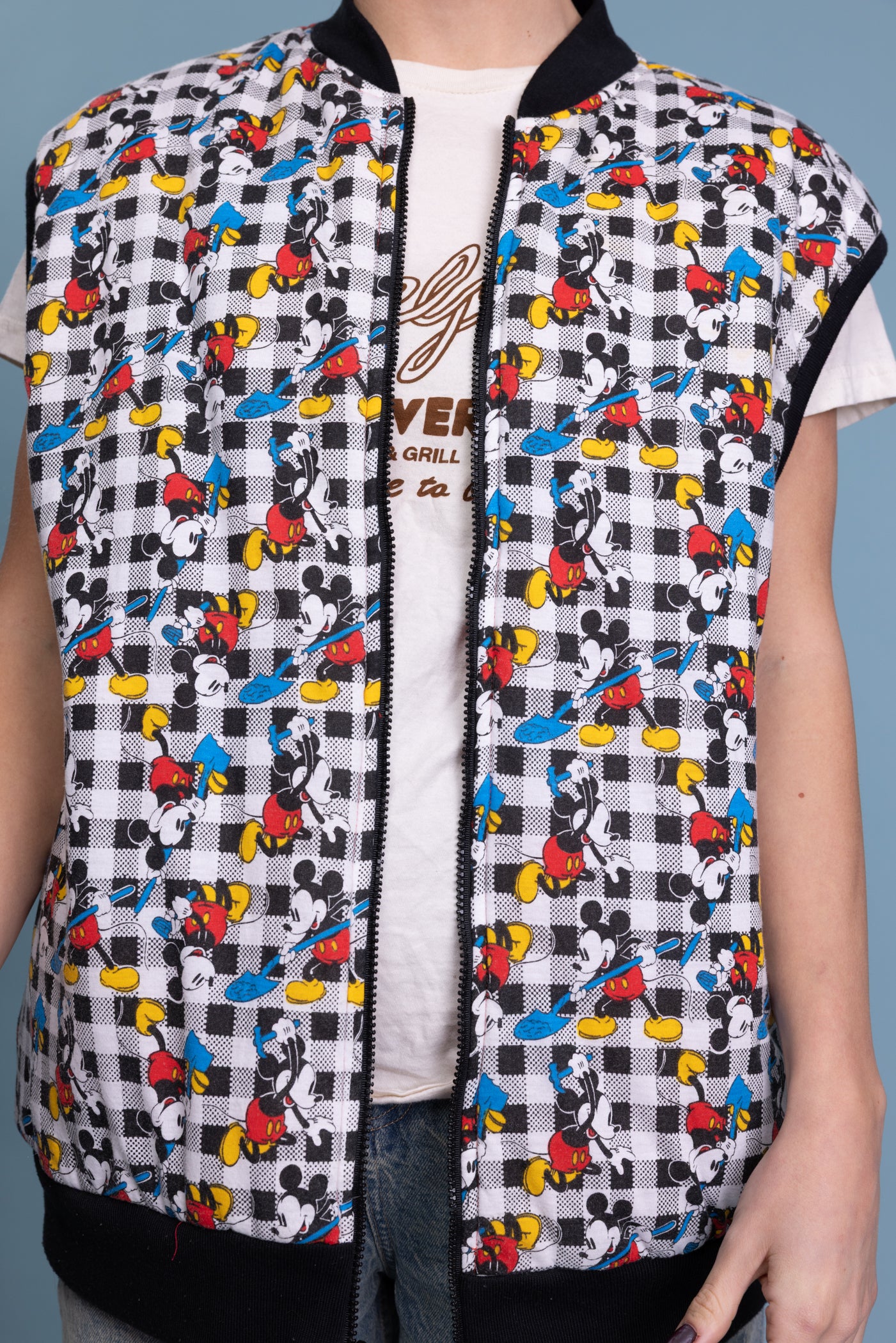 80's Mickey Mouse Workwear Reversible  Gilet L