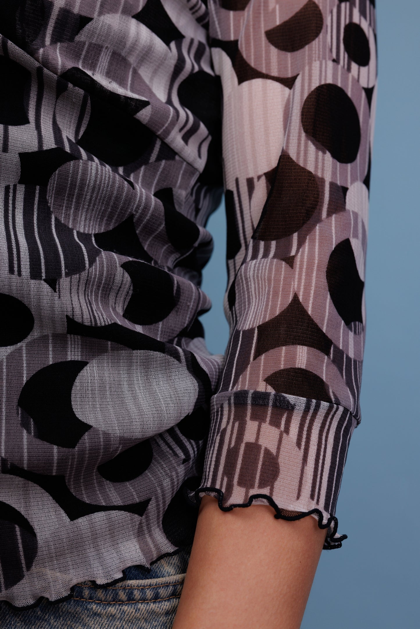 90's Sheer Patterened Top S/M