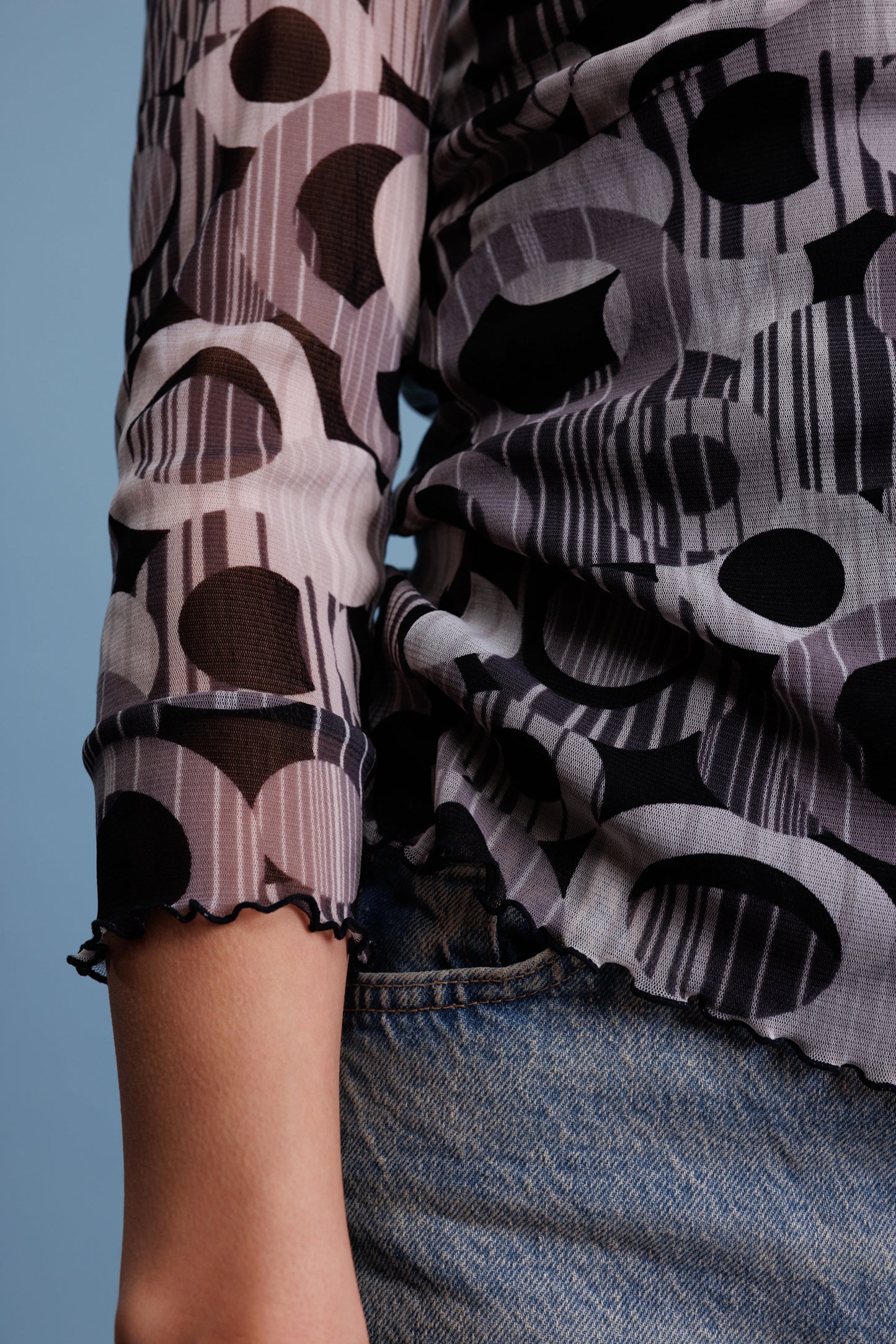 90's Sheer Patterened Top S/M